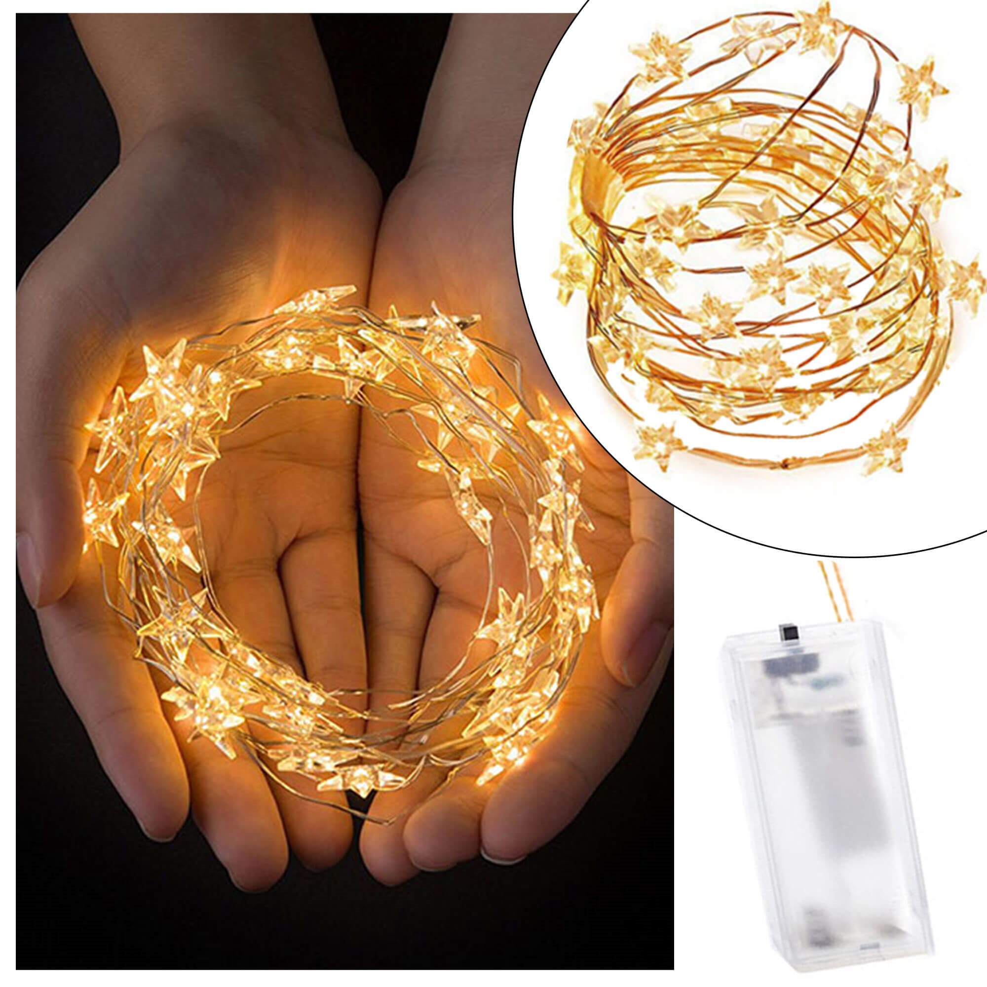 Led girlianda springos 50 diodų, šilta balta, 5,7 m