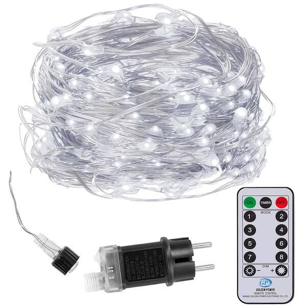 Kalėdinės lemputės springos cl0313, 300 led, 30 m, šaltai balta