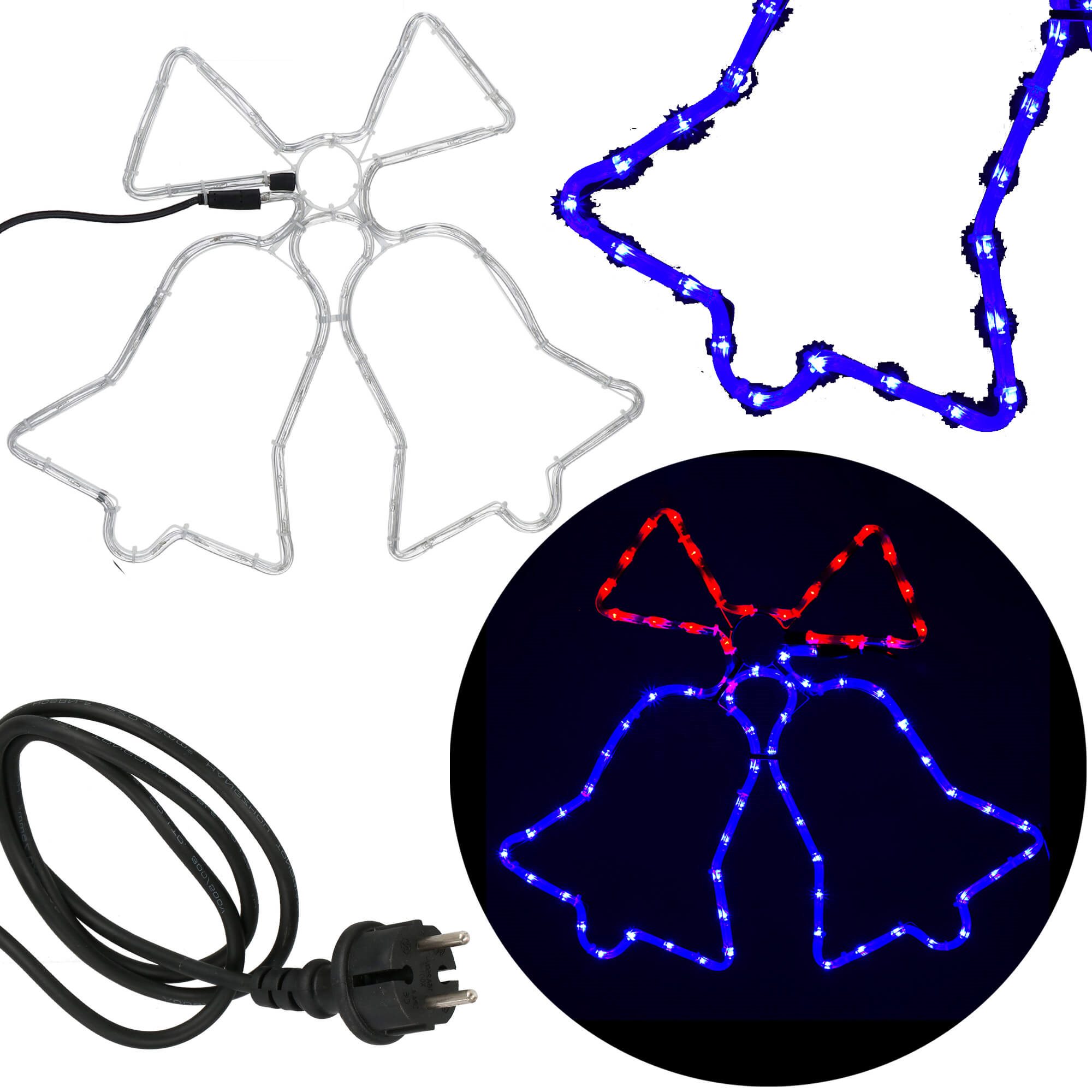 Led lemputės springos cl4049 su 72 diodais, mėlyna-raudona
