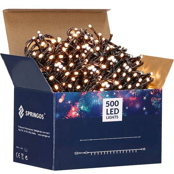 Kalėdinės lemputės springos 500 led, 30 m