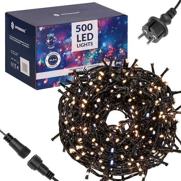 Kalėdinės lemputės springos 500 led, 30 m