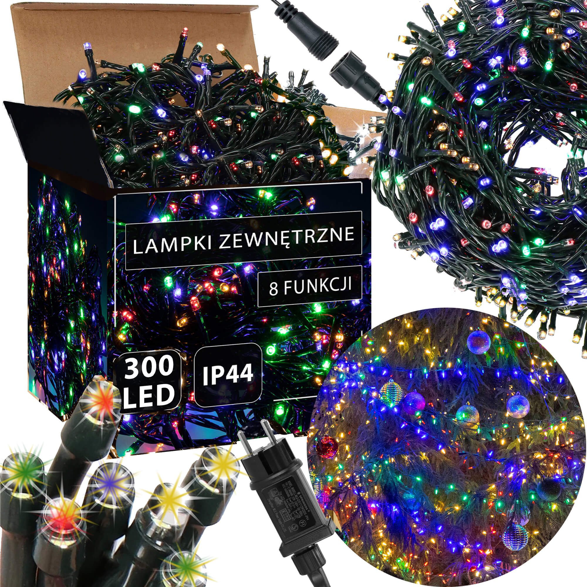 Kalėdinės lemputės springos 300 led, 17,5 m