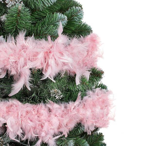 Plunksnų girlianda springos 300 cm rožinė