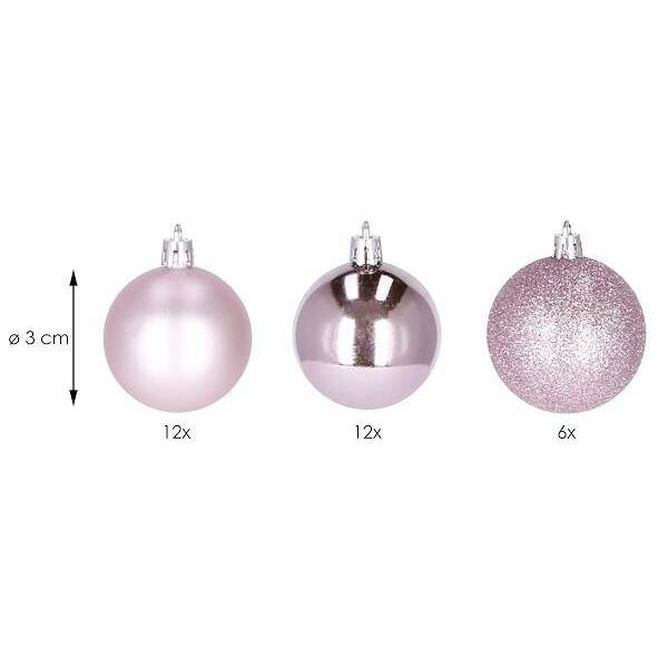 Kalėdiniai žaisliukai springos 3 cm, 30 vnt