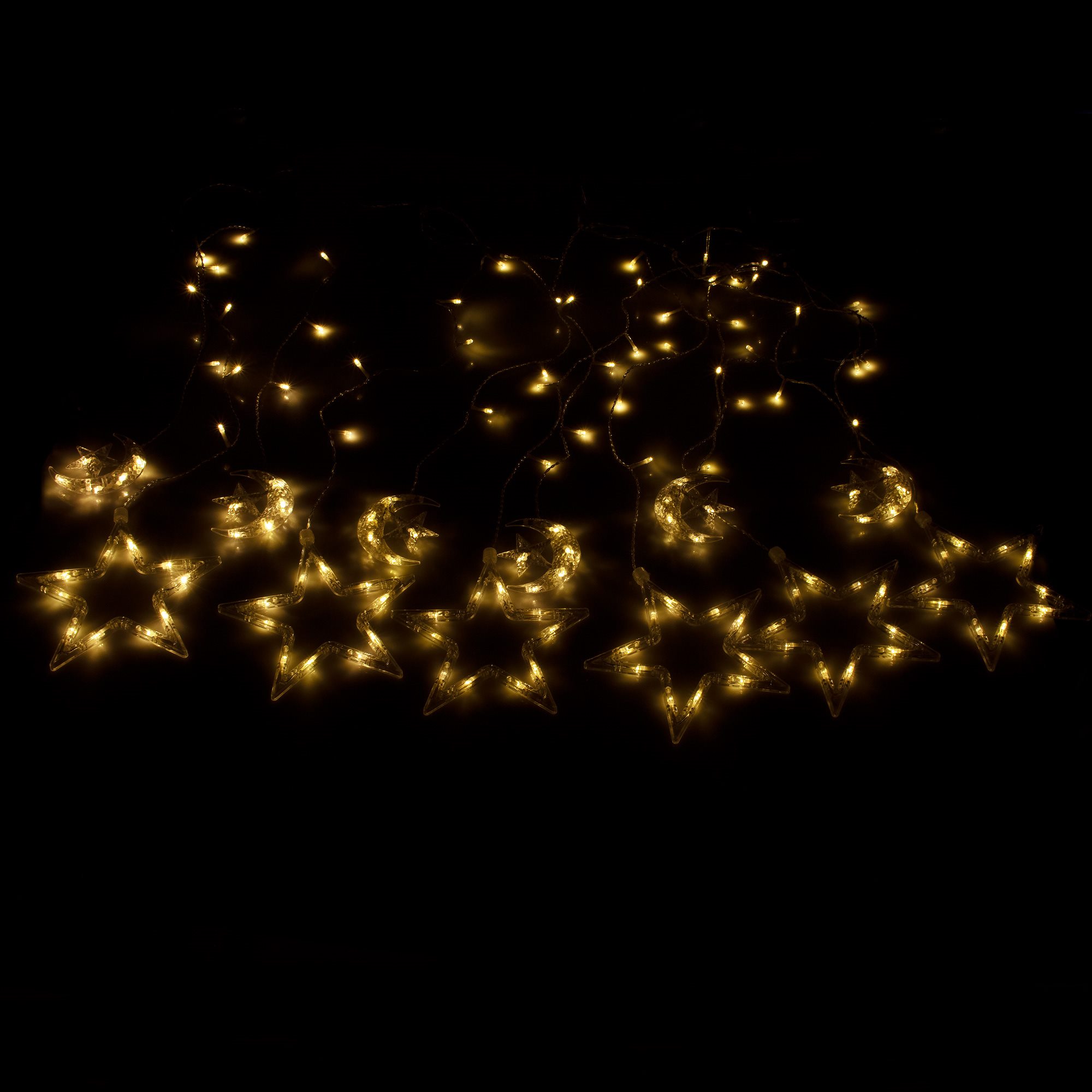 Šviesos diodų užuolaida springos 138 led žvaigždės