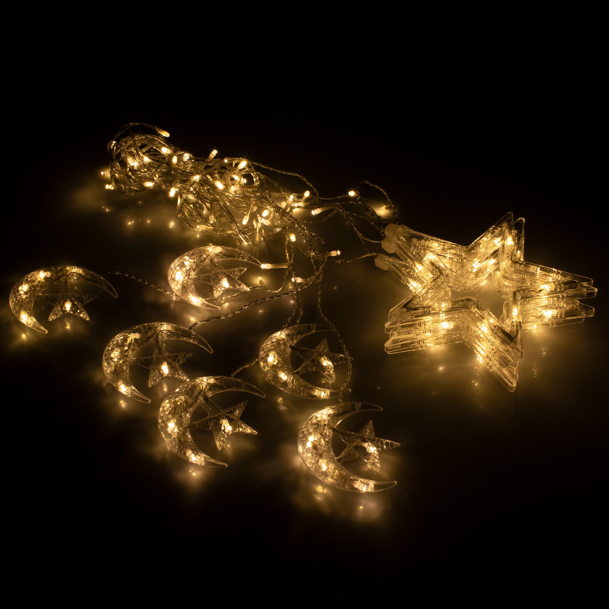 Šviesos diodų užuolaida springos 138 led žvaigždės