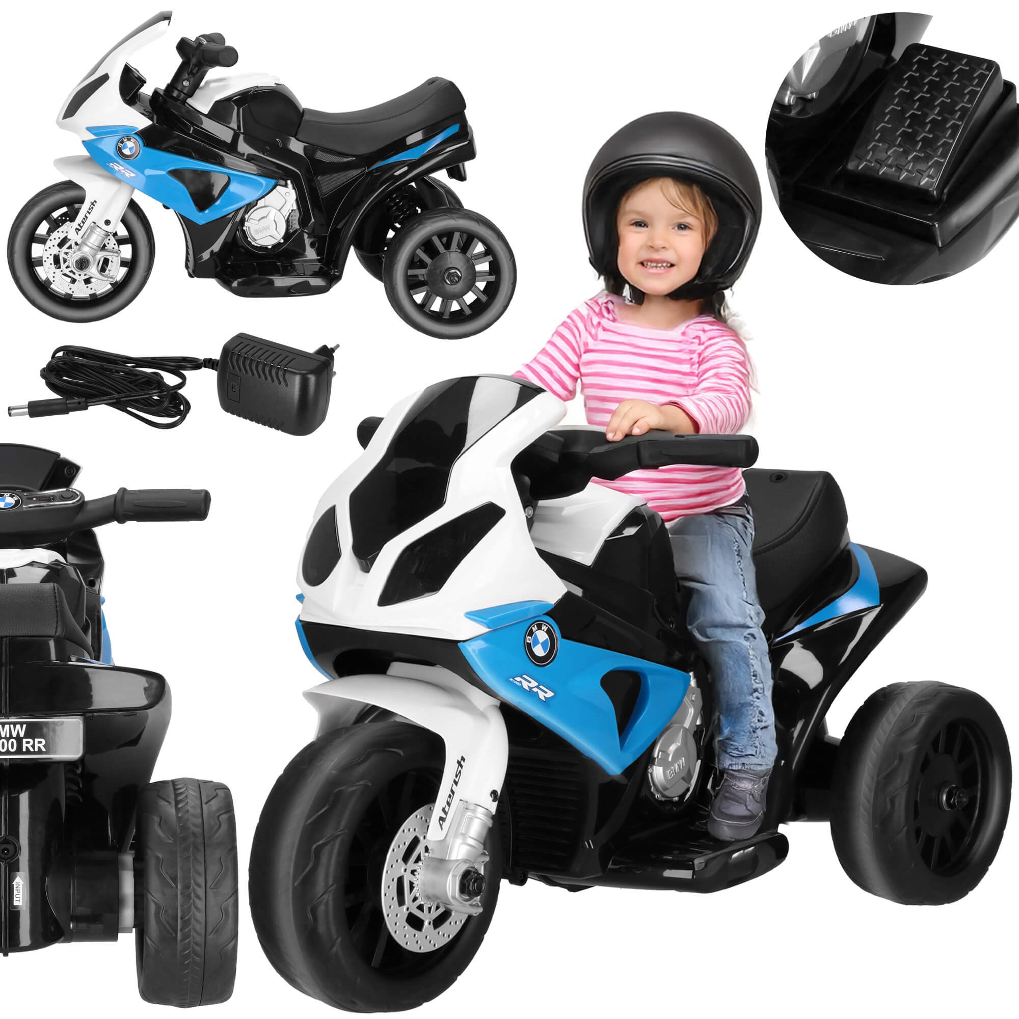 Elektrinis triratis motociklas vaikams Springos BMW S 1000 RR