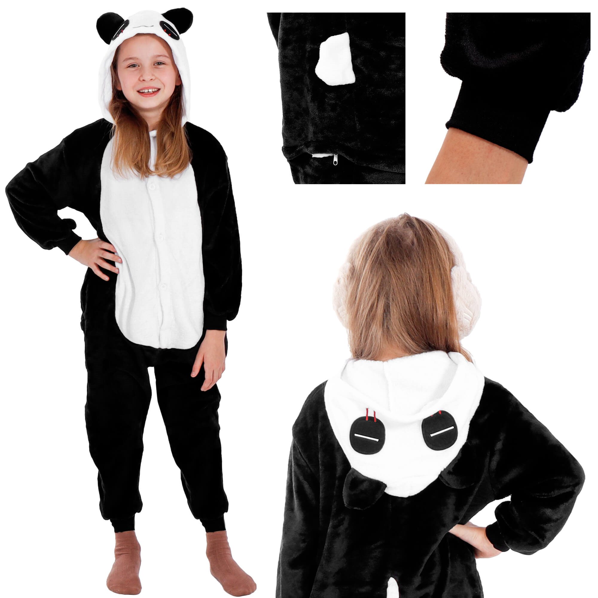 Kigurumi pižama mergaitei springos panda, 120-130 cm 3