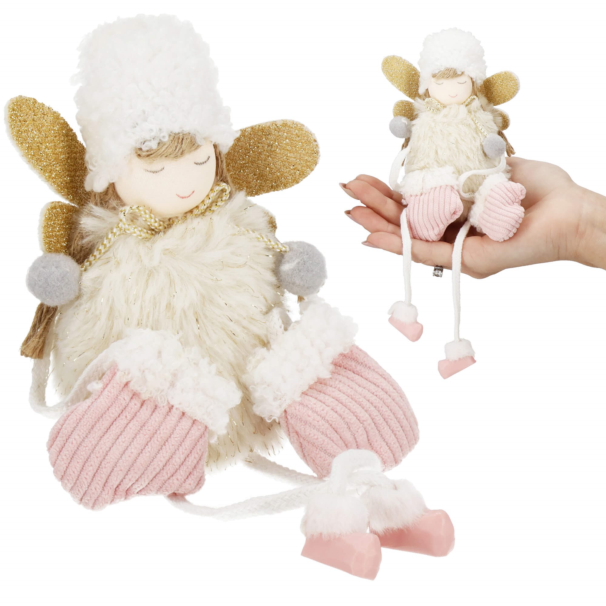 Dekoratyvinė lėlė angelas springos, 24 cm
