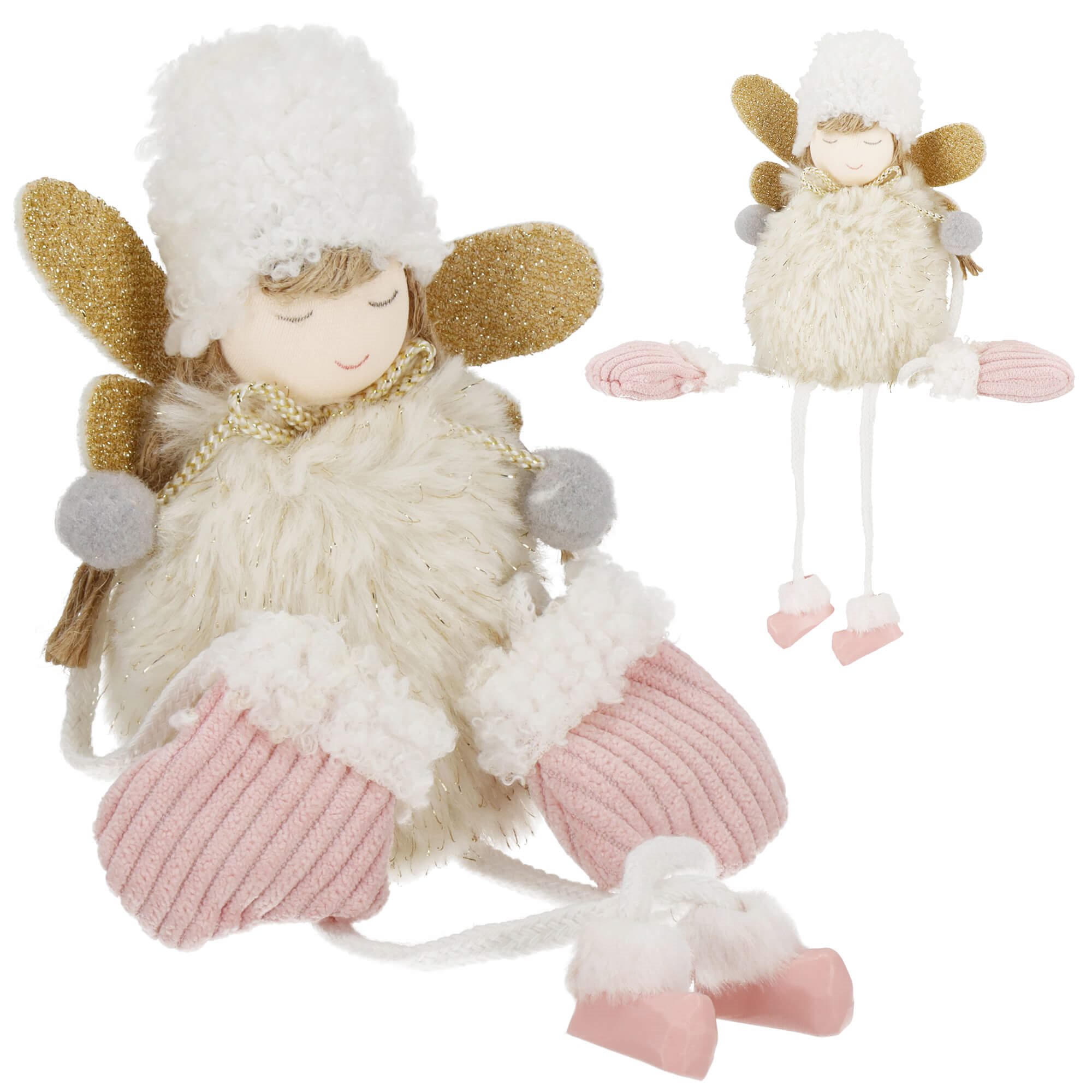 Dekoratyvinė lėlė angelas springos, 24 cm