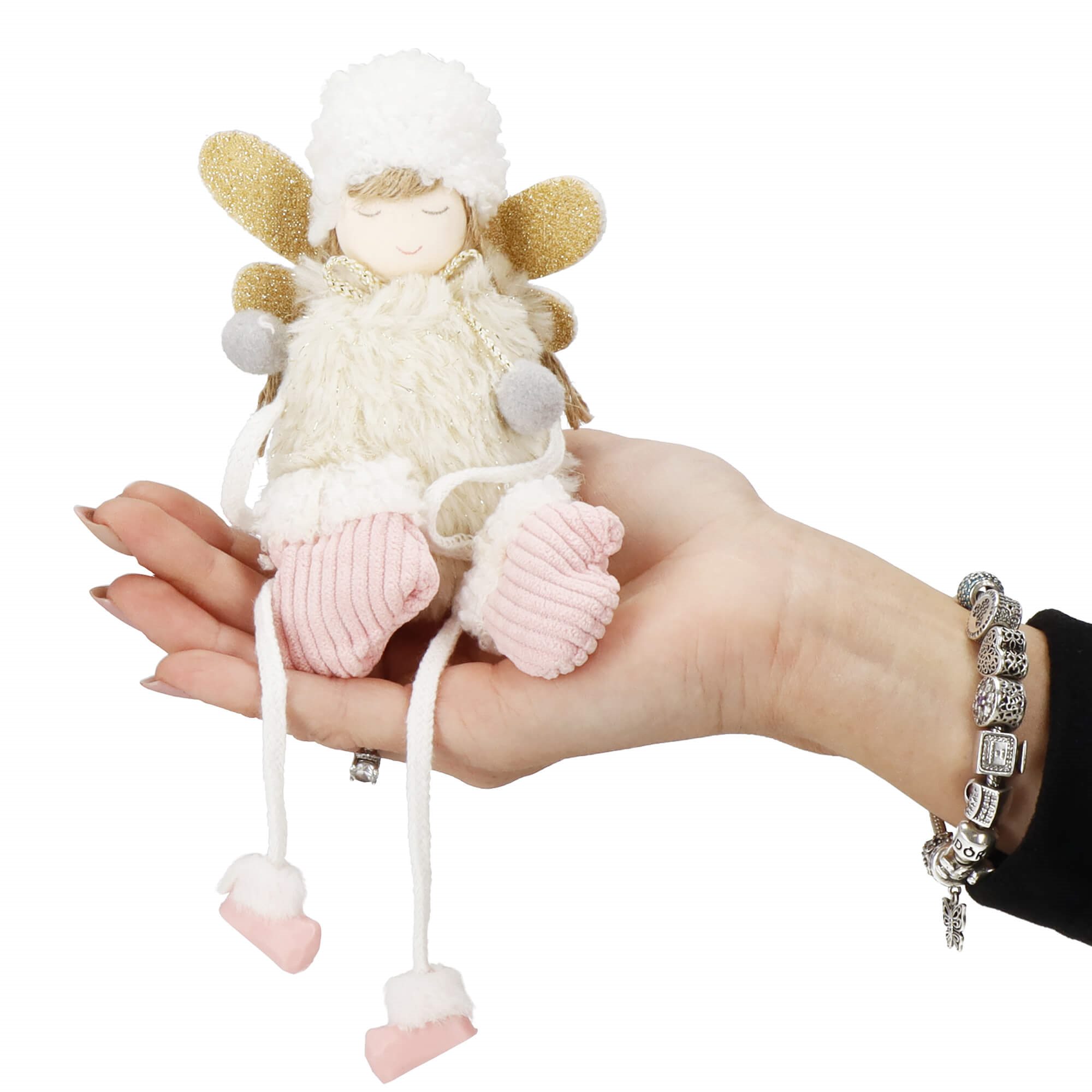 Dekoratyvinė lėlė angelas springos, 24 cm