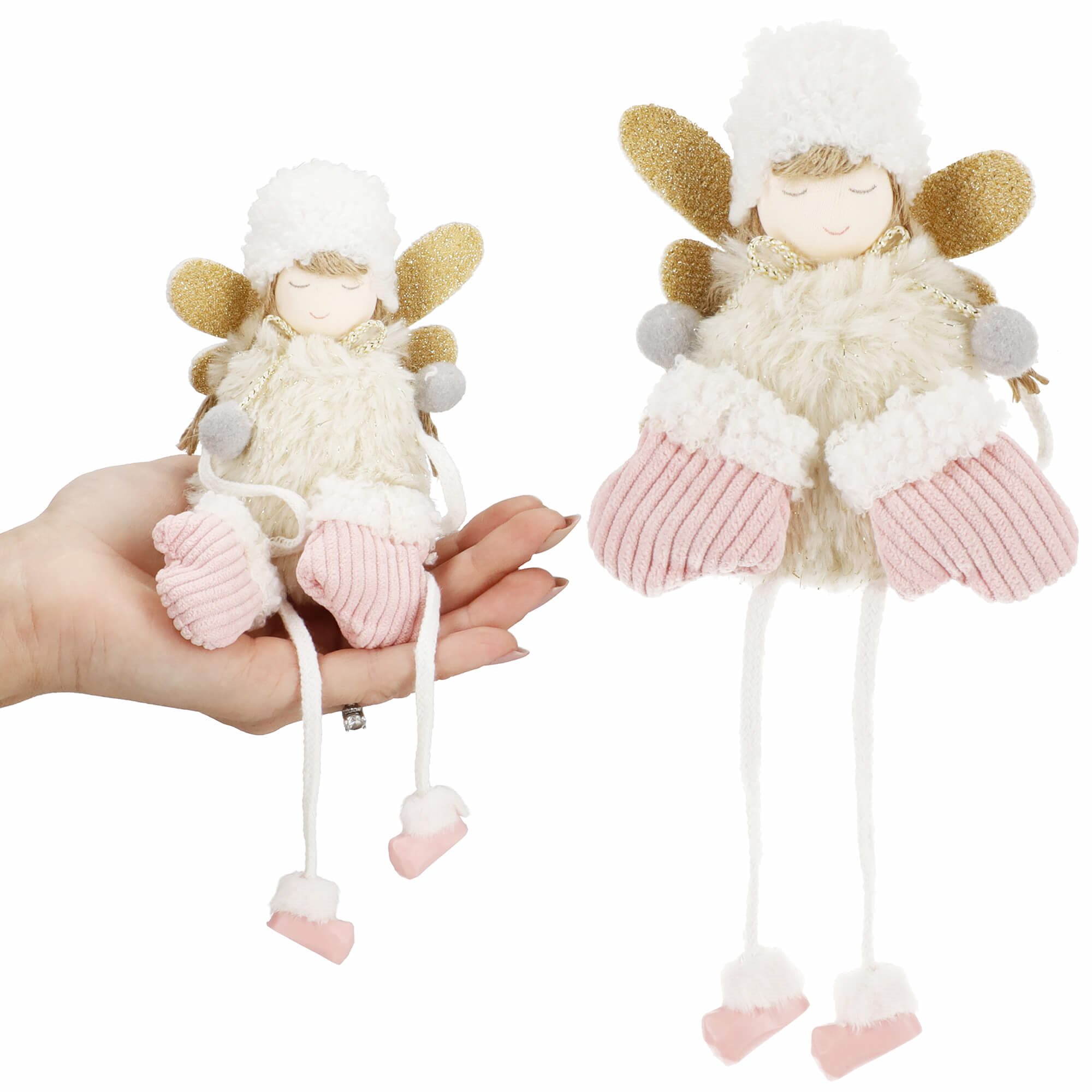 Dekoratyvinė lėlė angelas springos, 24 cm