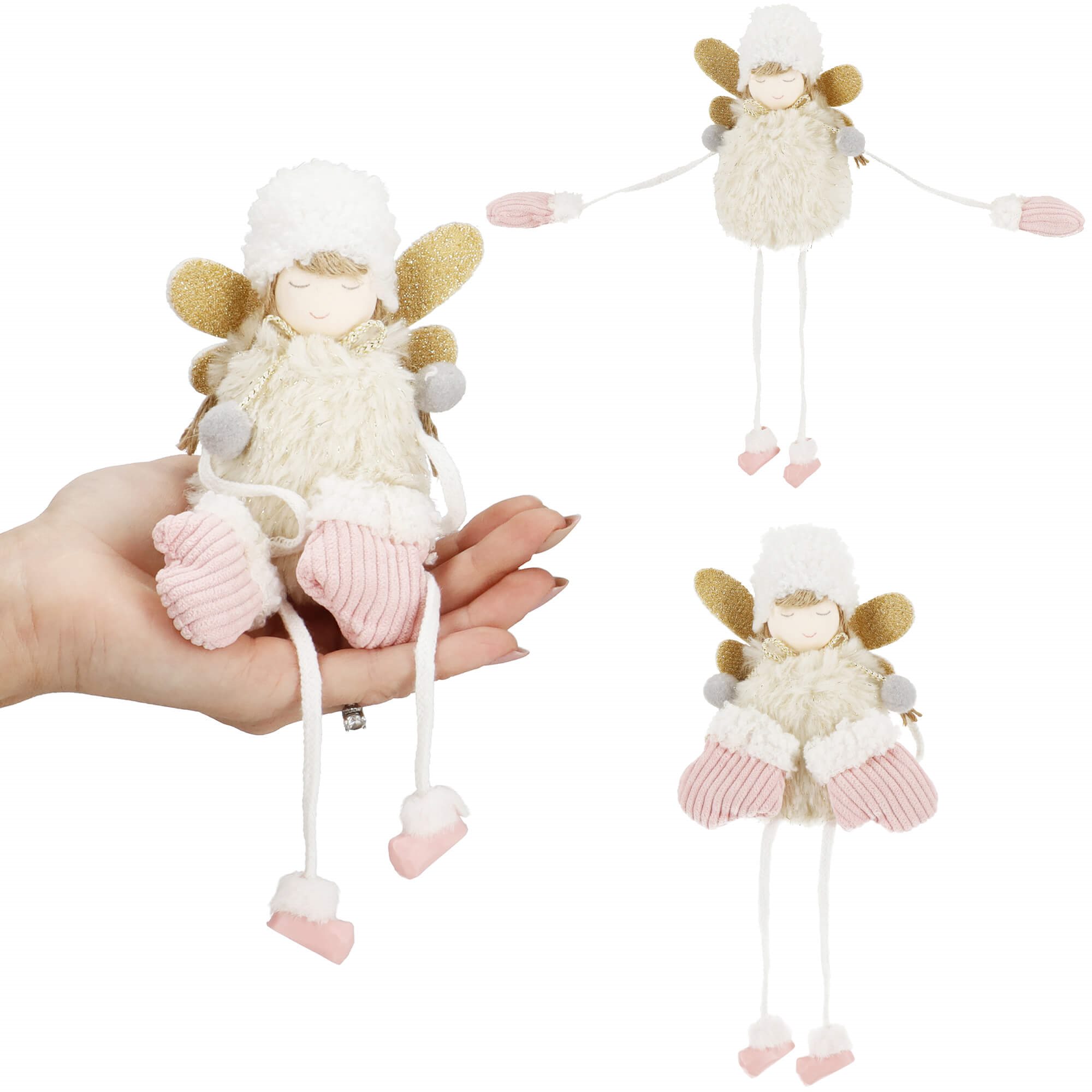 Dekoratyvinė lėlė angelas springos, 24 cm