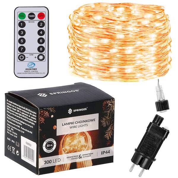Kalėdinės girliandos springos cl0312 su 300 led lemputėmis