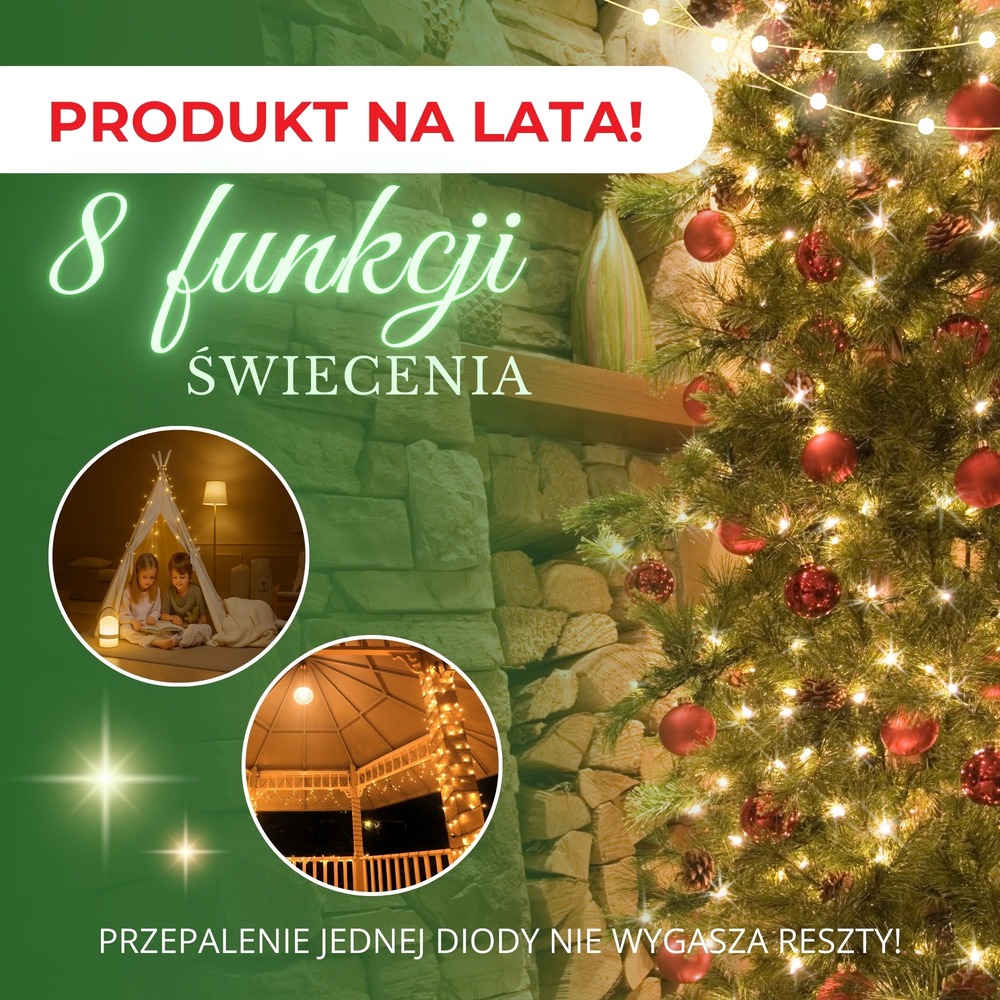 Kalėdinės girliandos springos 300 led 17,5 m