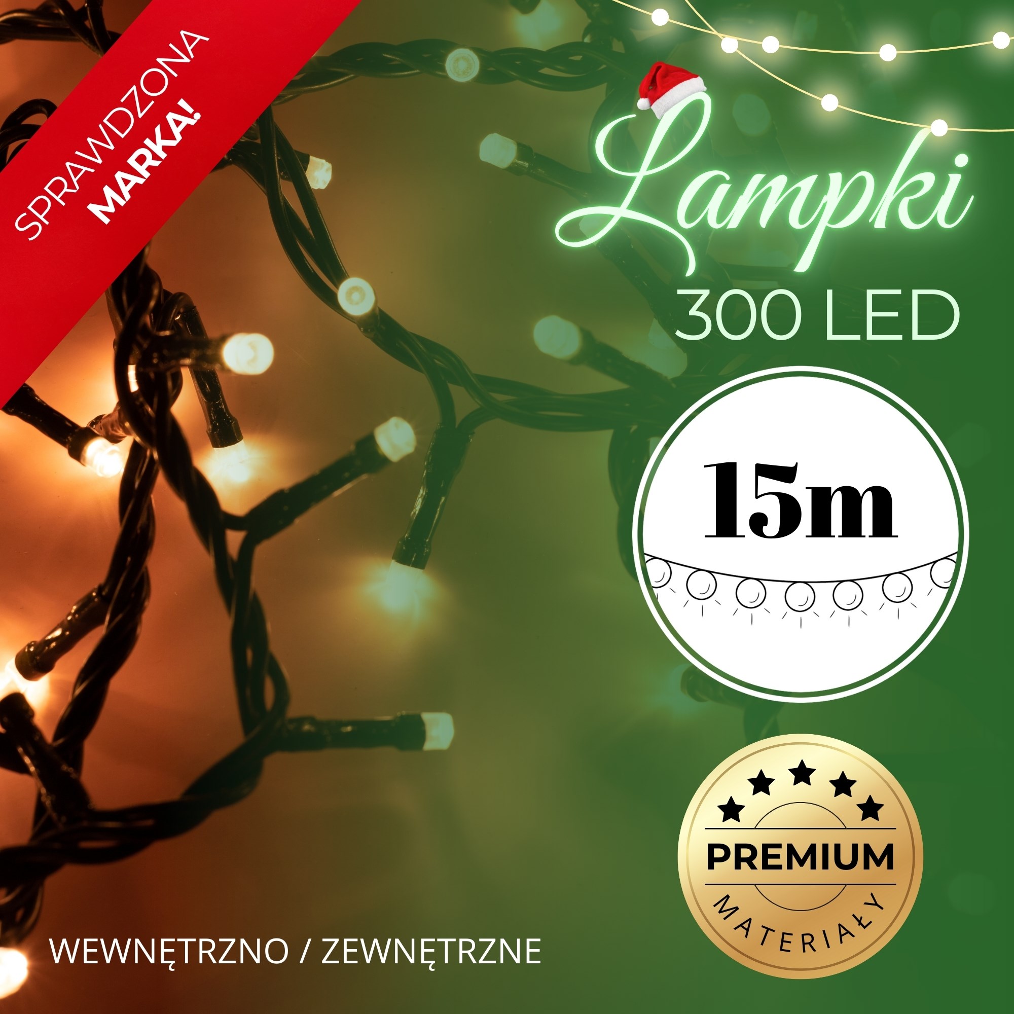 Kalėdinės girliandos springos 300 led 17,5 m
