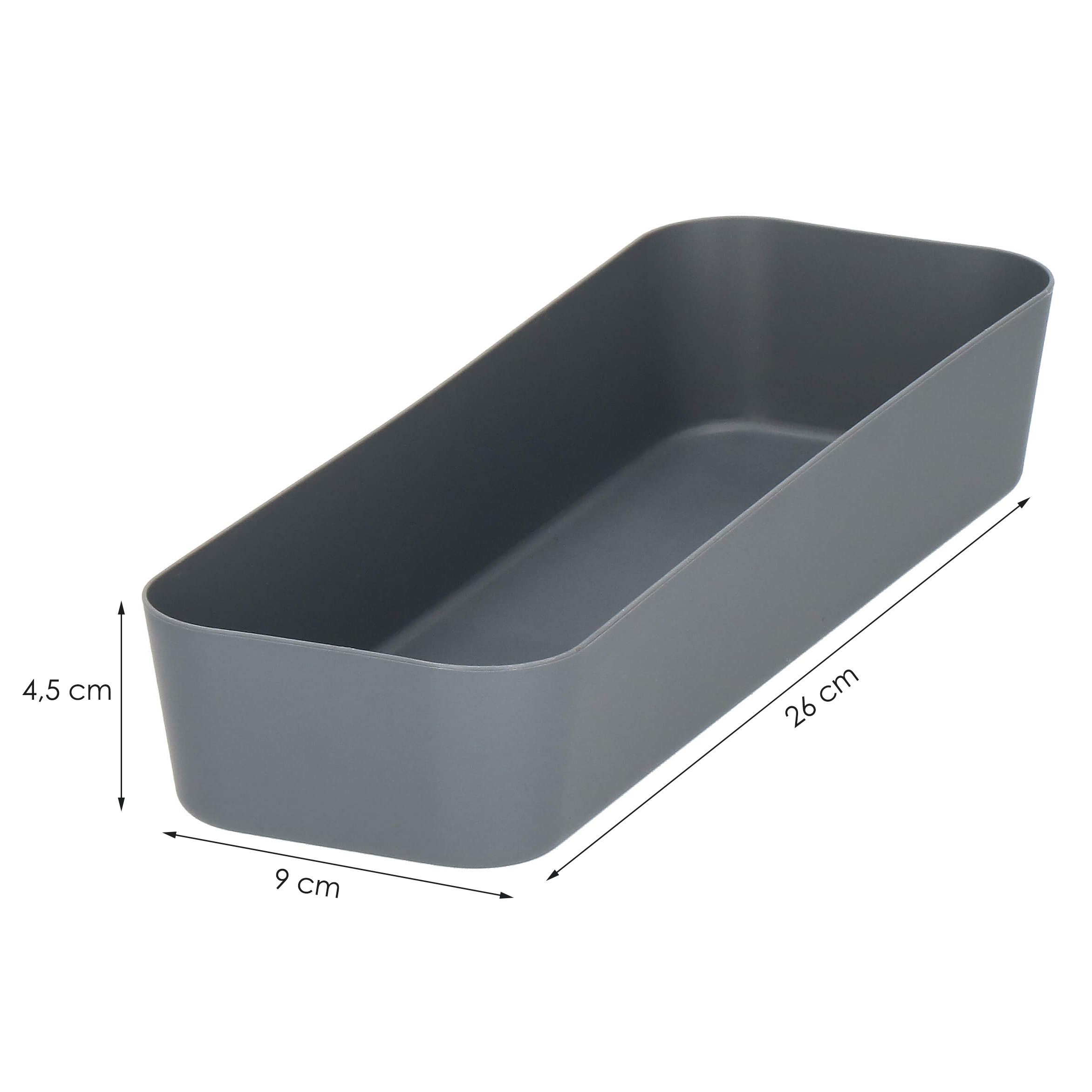 Stalčių dėklas springos 26x9 cm pilkas