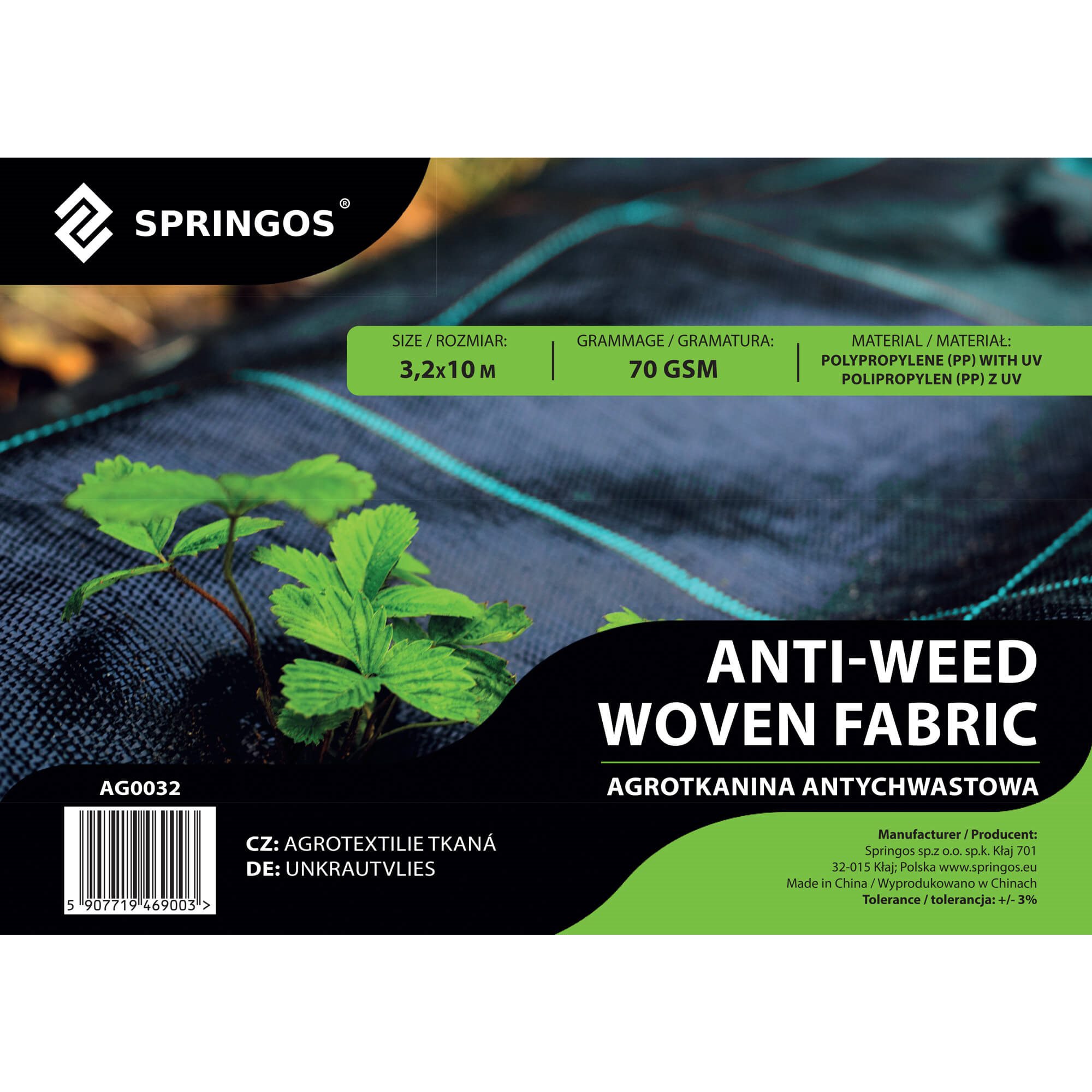 Agrotekstilė nuo piktžolių 3,2x10 m, 70 g/m2 3