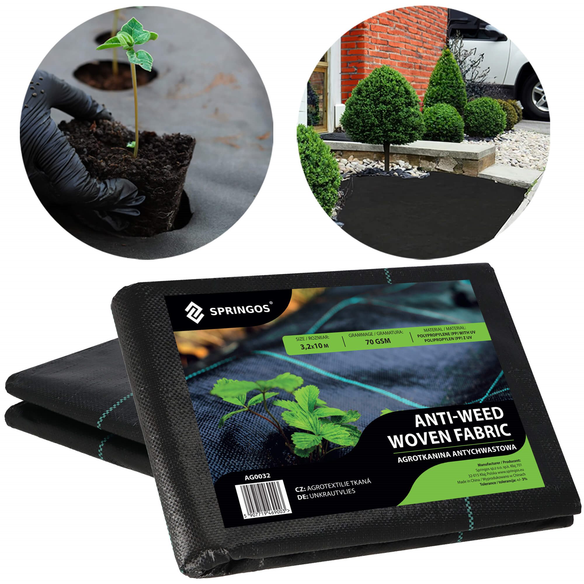 Agrotekstilė nuo piktžolių 3,2x10 m, 70 g/m2