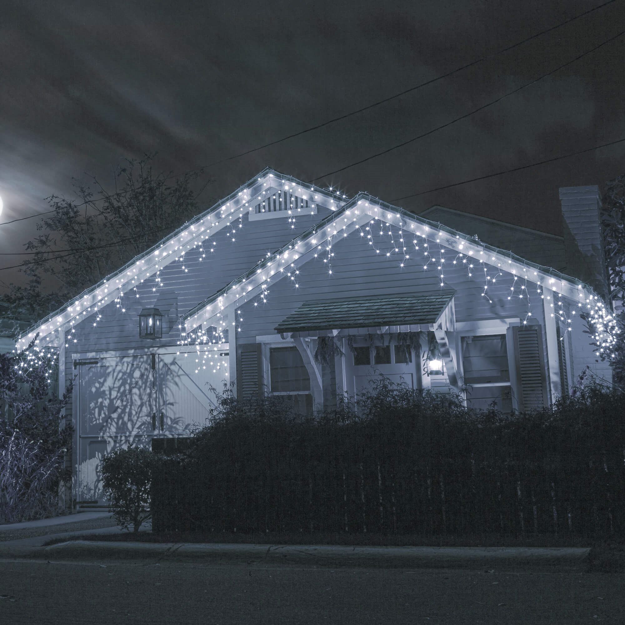 Kalėdinė girlianda su 300 mikro led, šalta balta, ilgis 12 m