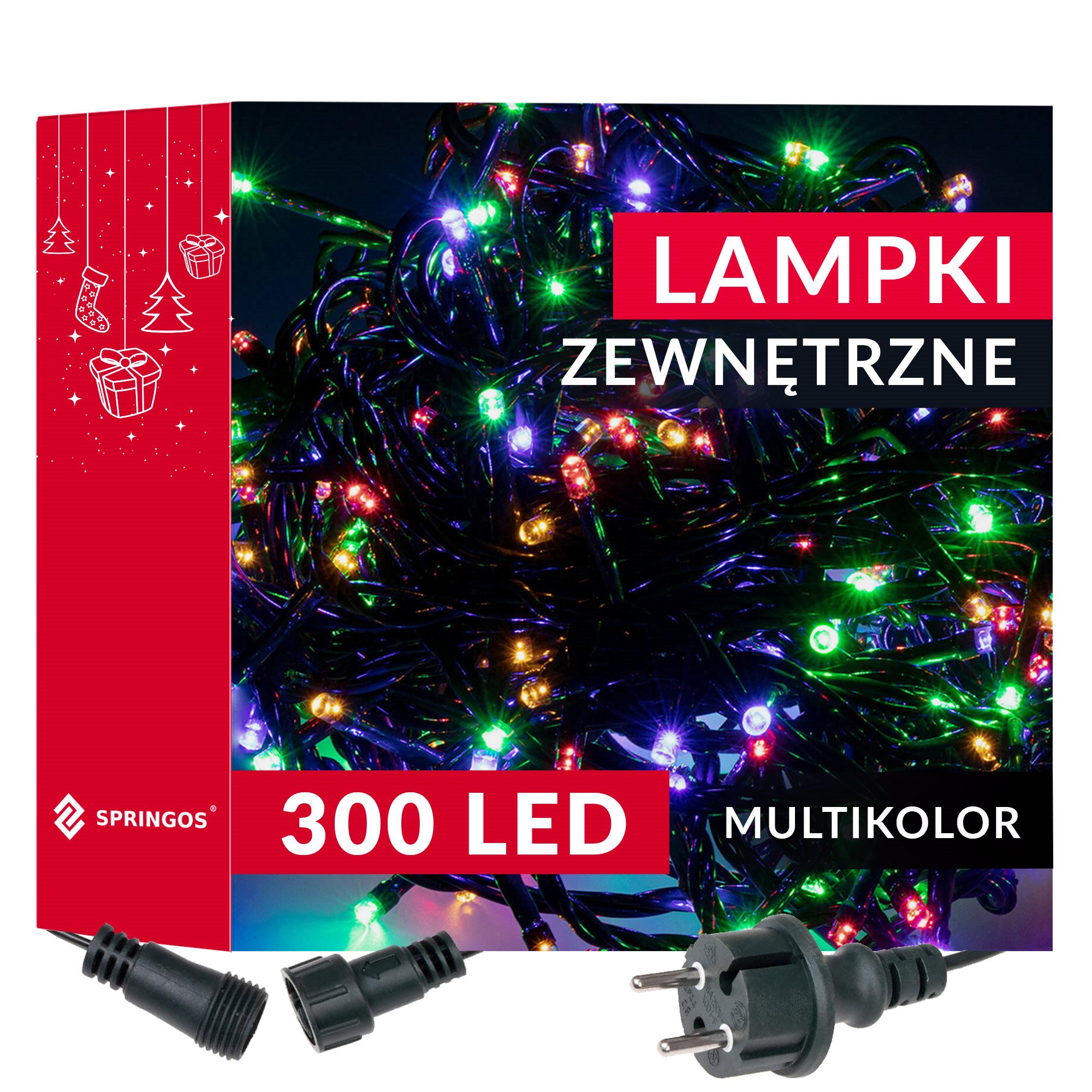 Kalėdinės eglutės girlianda springos 300 led, 19,5 m