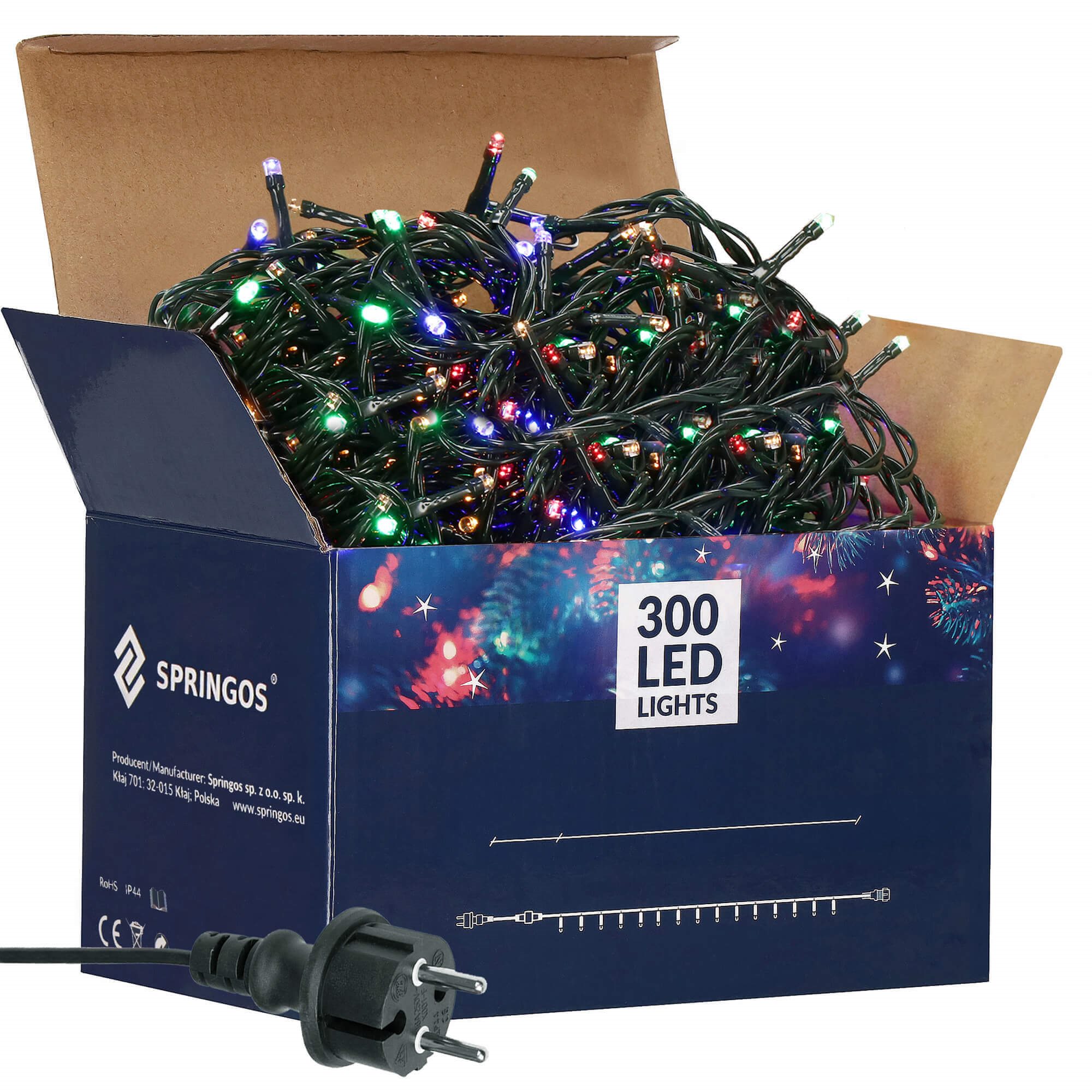 Kalėdinės eglutės girlianda springos 300 led, 19,5 m