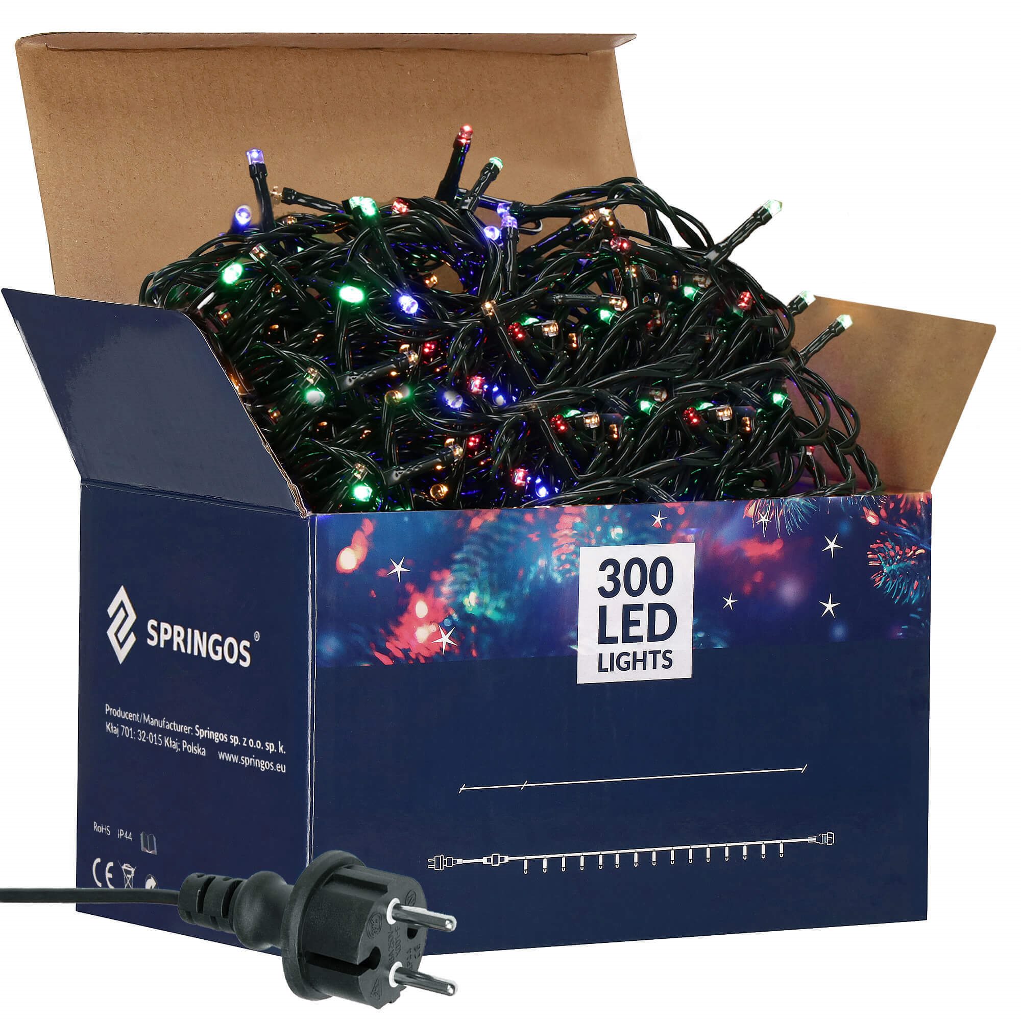 Kalėdinės eglutės girlianda springos 300 led, 19,5 m