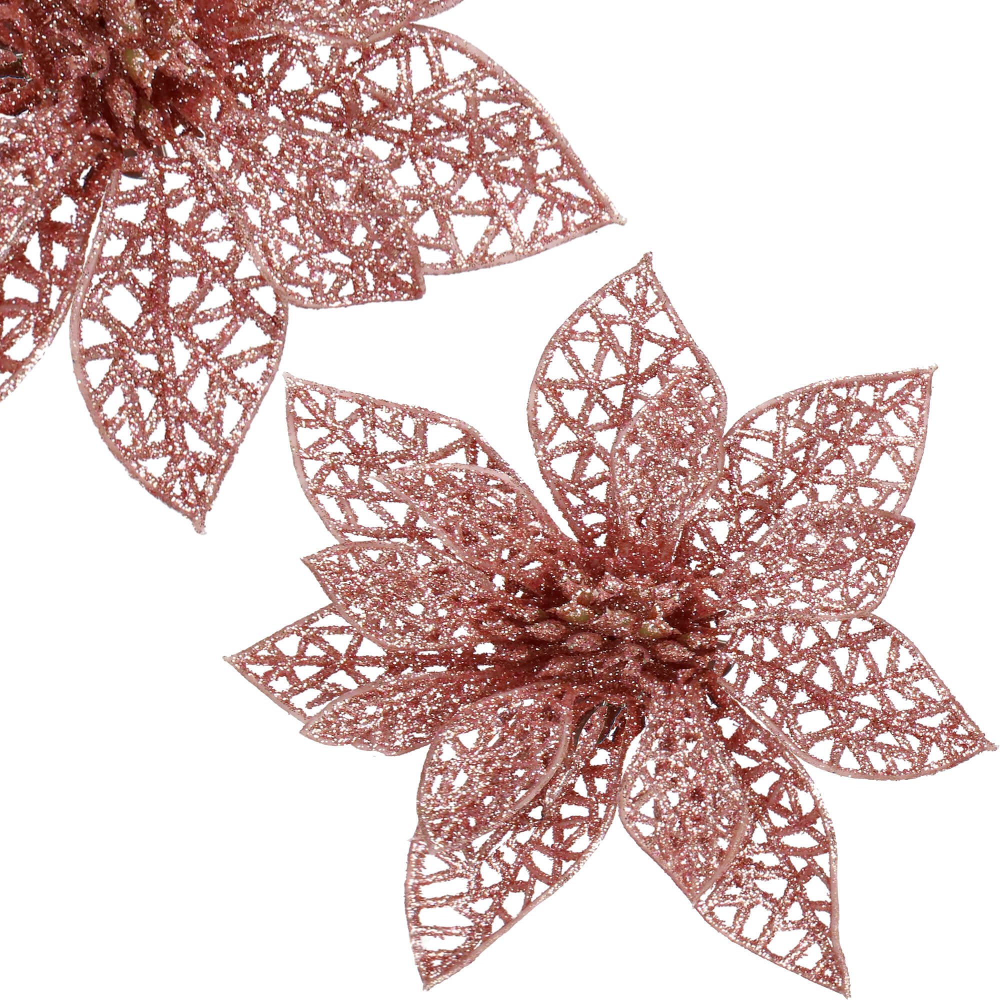 Kalėdinė puošmena springos poinsettia 11x11 cm