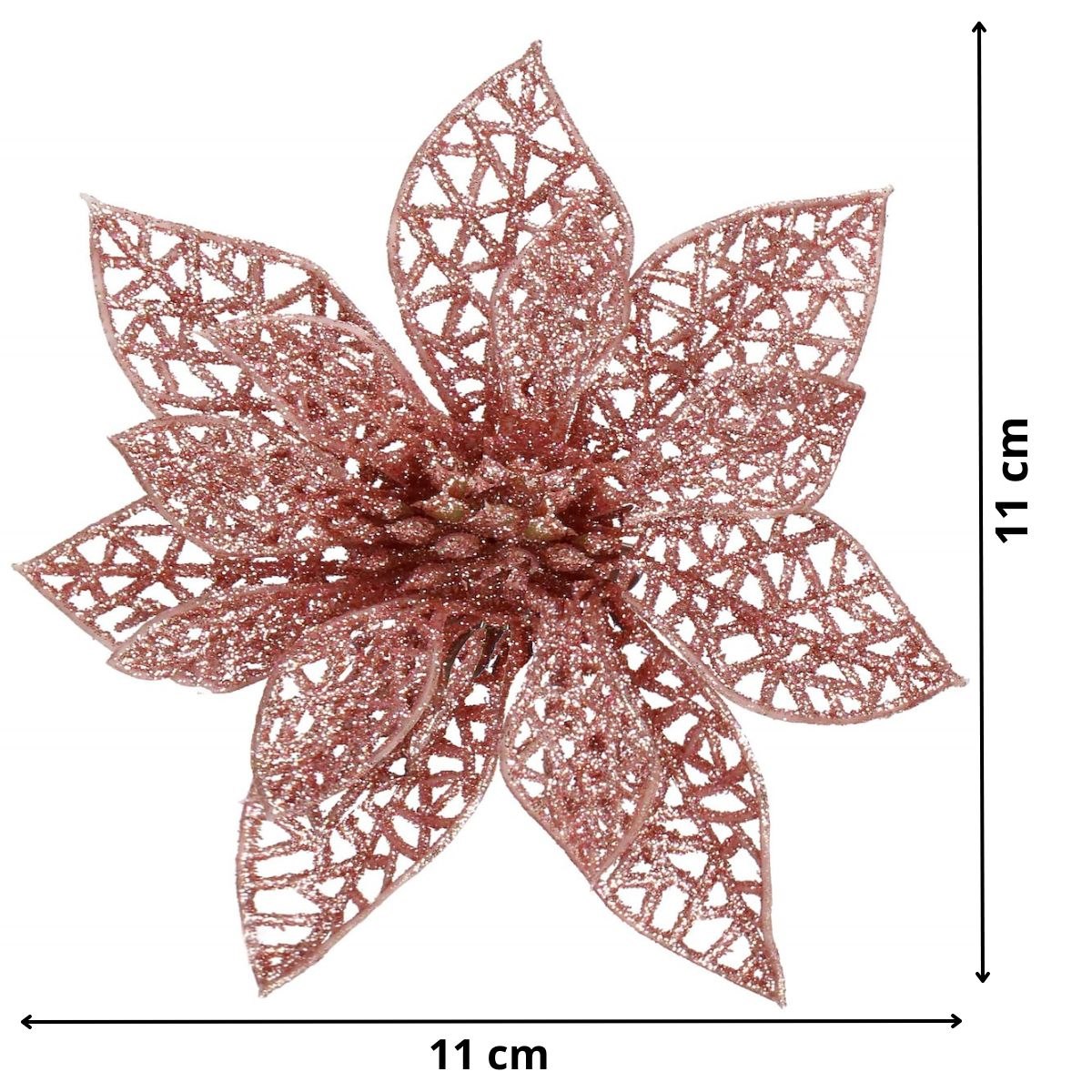 Kalėdinė puošmena springos poinsettia 11x11 cm