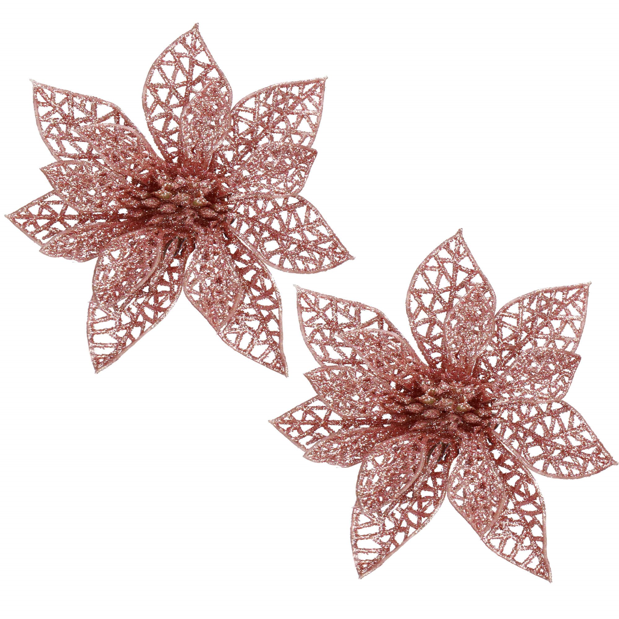 Kalėdinė puošmena springos poinsettia 11x11 cm