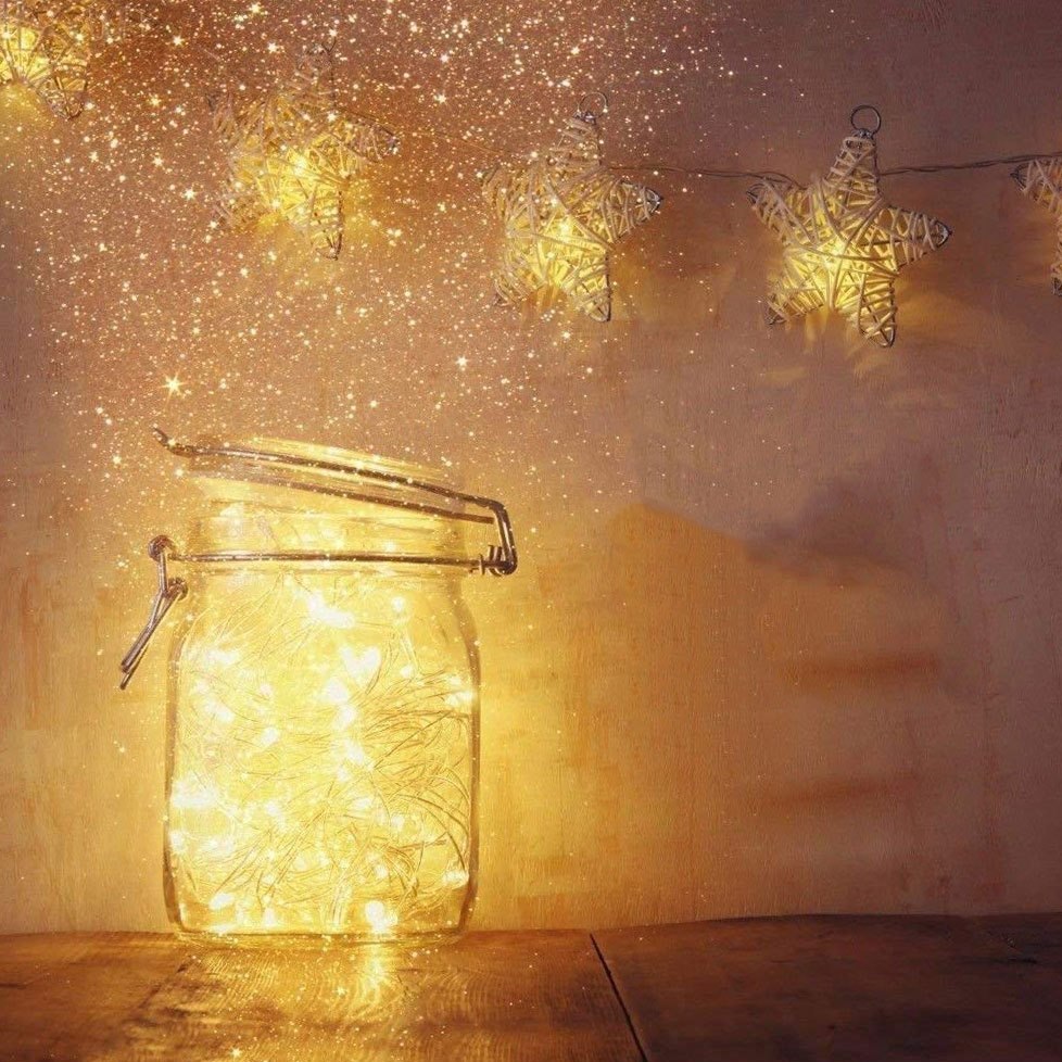 Mikrolempų girlianda su 20 led diodų, šilta balta šviesa, 9 m