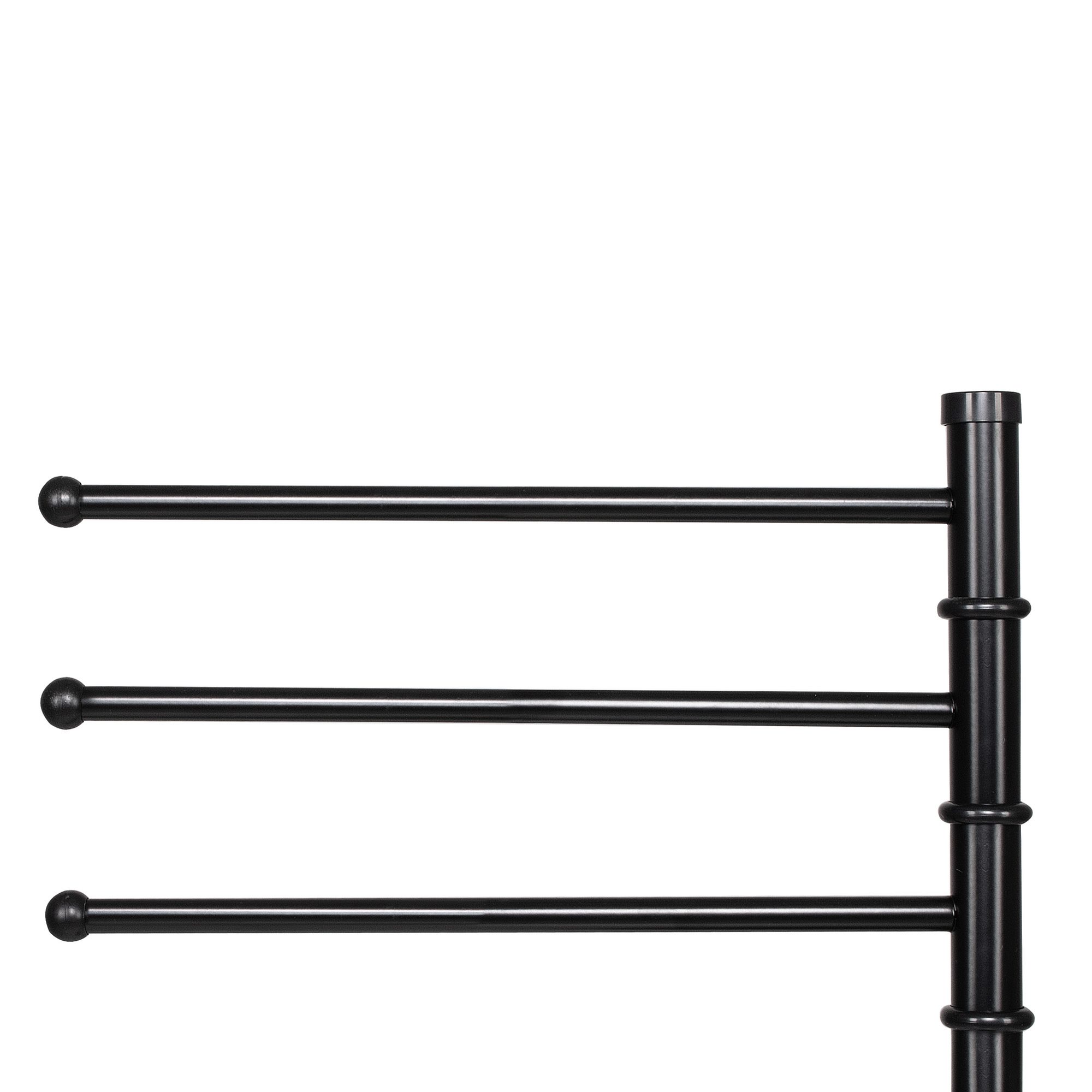 Rankšluosčių stovas su 3 pasukamais laikikliais, juodas, 86 cm