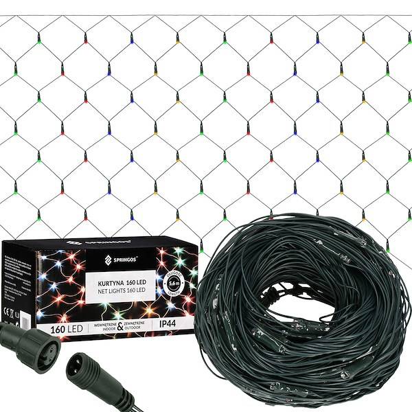 Kalėdinės lemputės springos cl4014 160 led, 2x2,6 m tinklelis