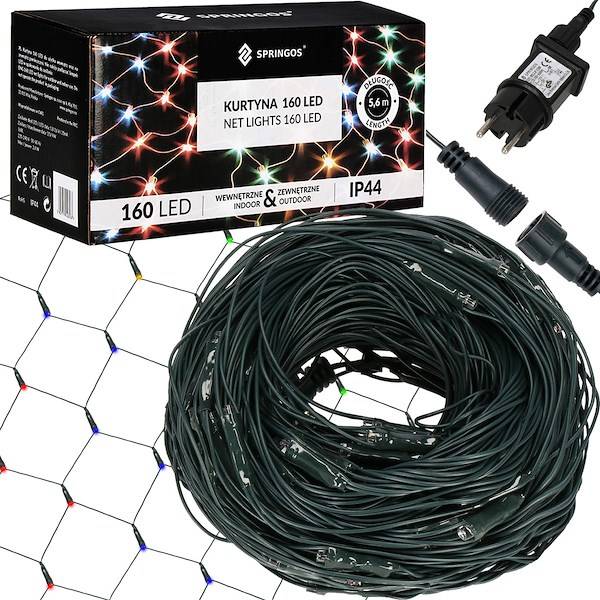 Kalėdinės lemputės springos cl4014 160 led, 2x2,6 m tinklelis