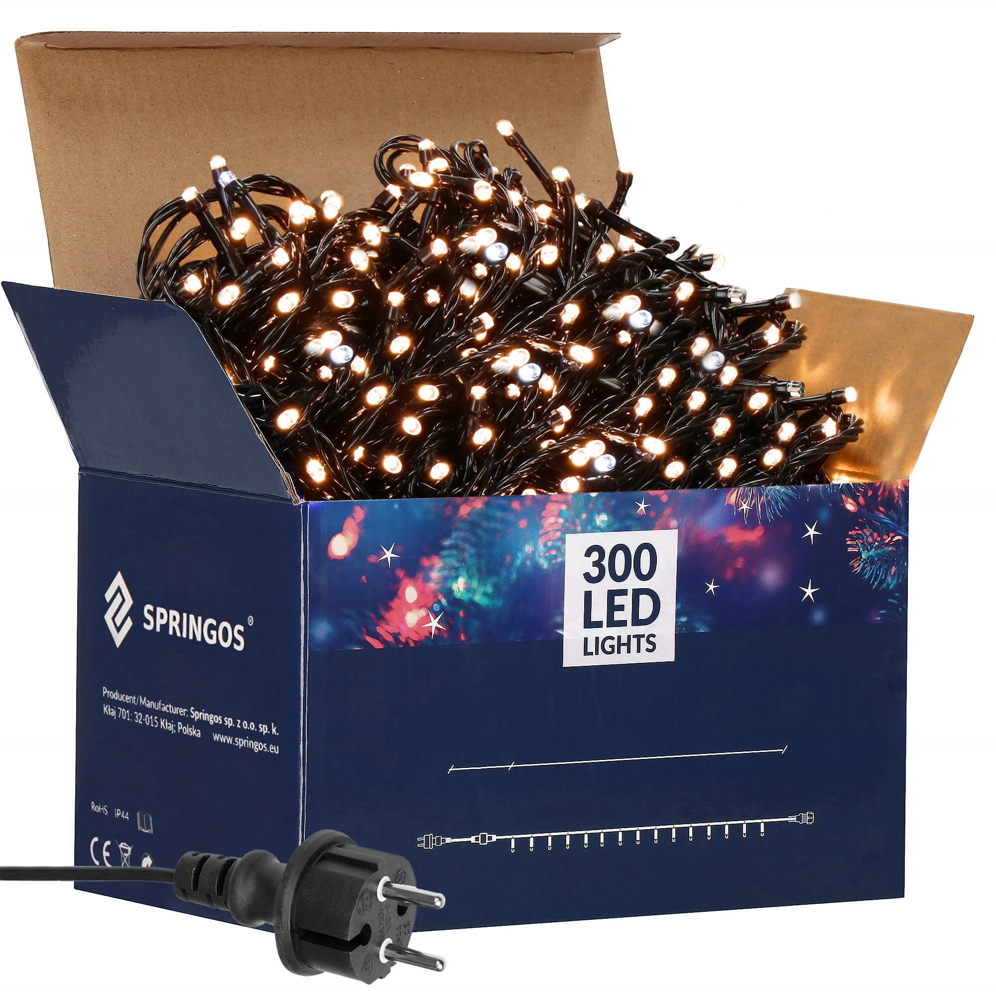Springos kalėdinės girliandos 300 led, 25,5 m