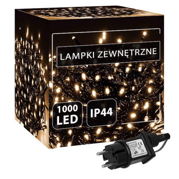 Kalėdinės lemputės springos 1000 led, 50 m, šilta balta
