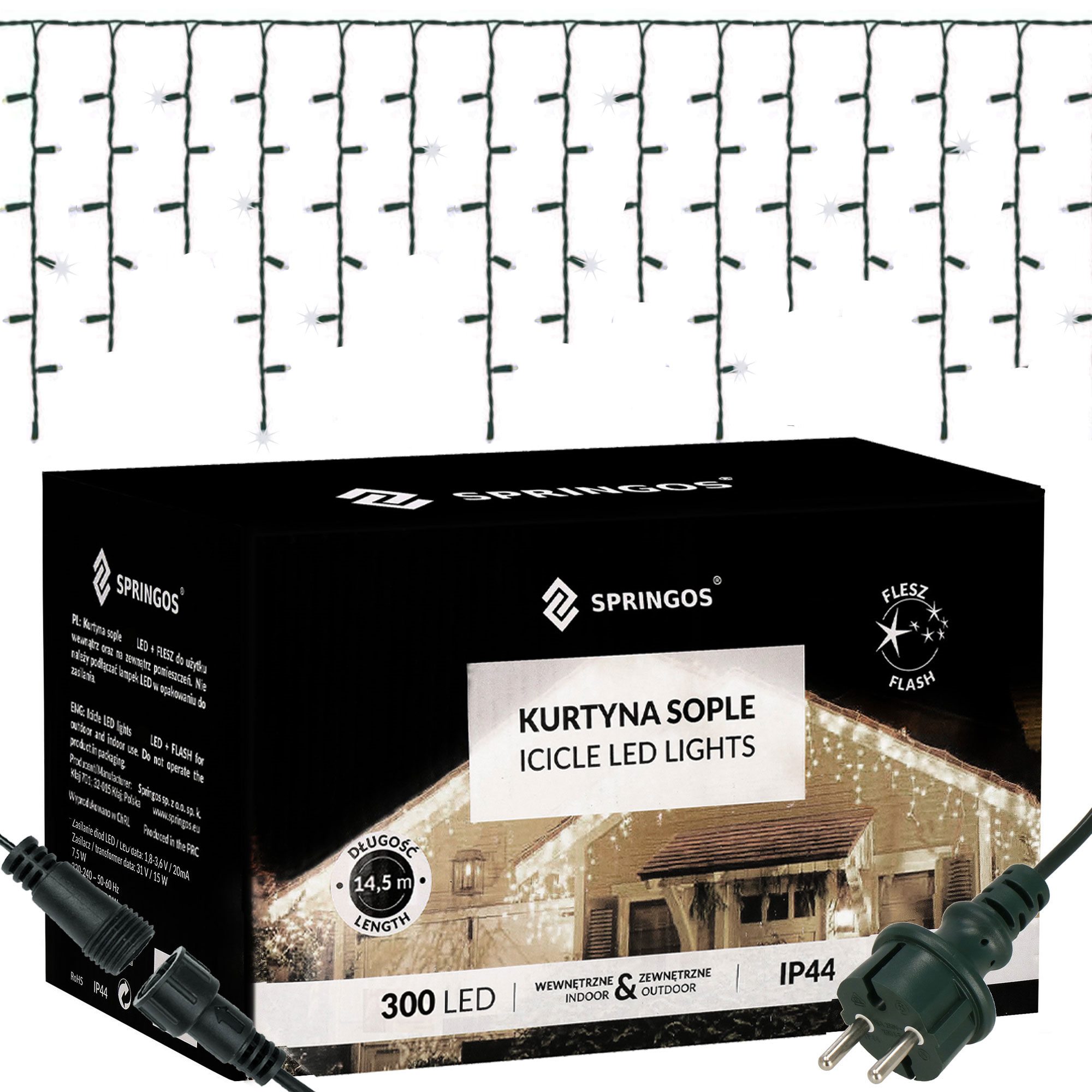 Led lempučių juosta springos cl4038, 300 led, 12 m, ip44