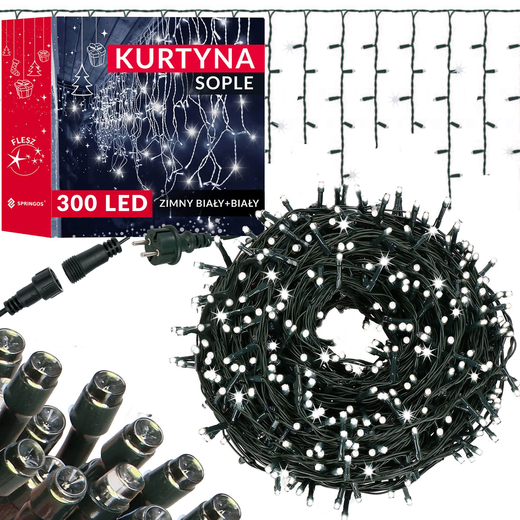 Led lempučių juosta springos cl4038, 300 led, 12 m, ip44