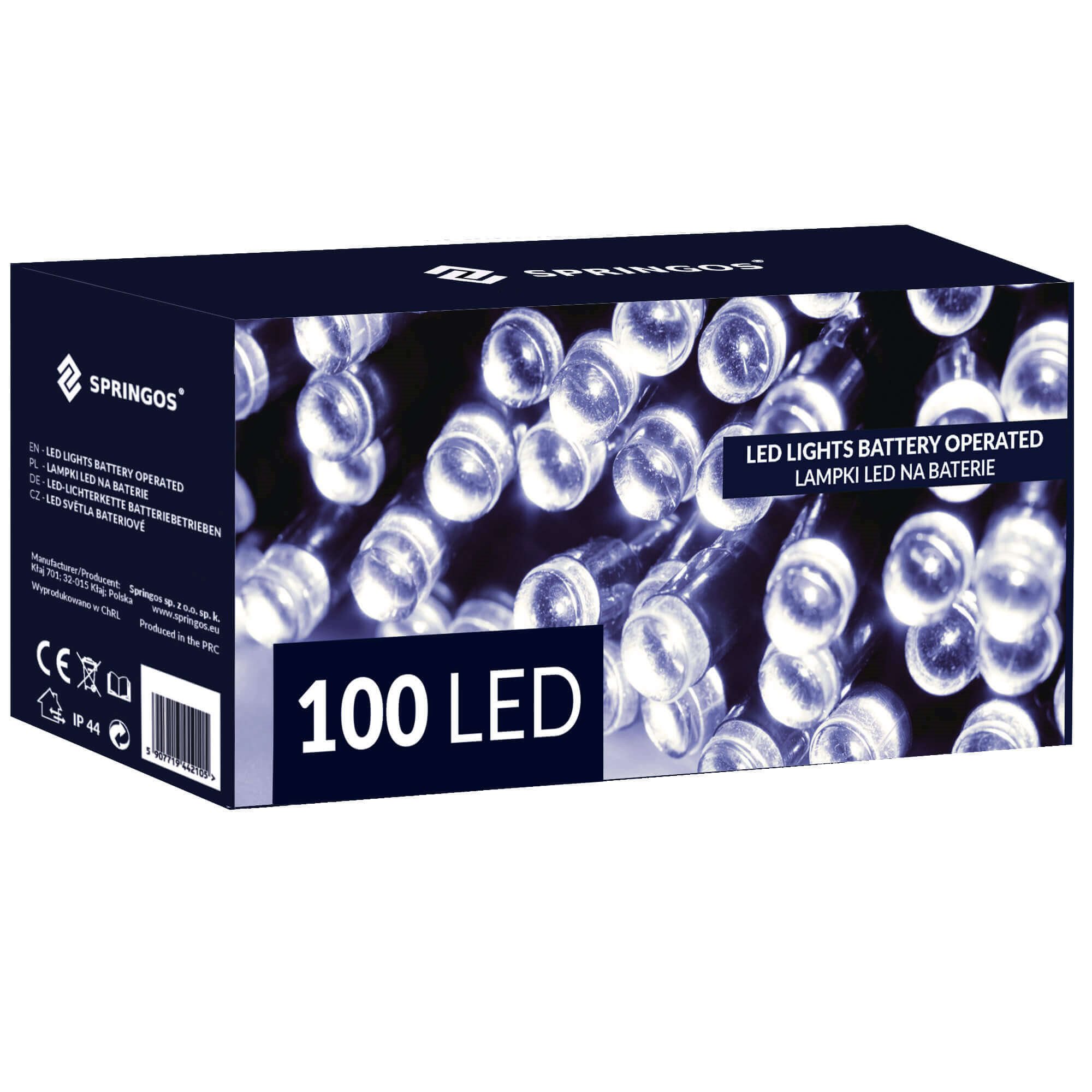 Led girlianda 100 led, šalta balta, 10,5 m, ip44