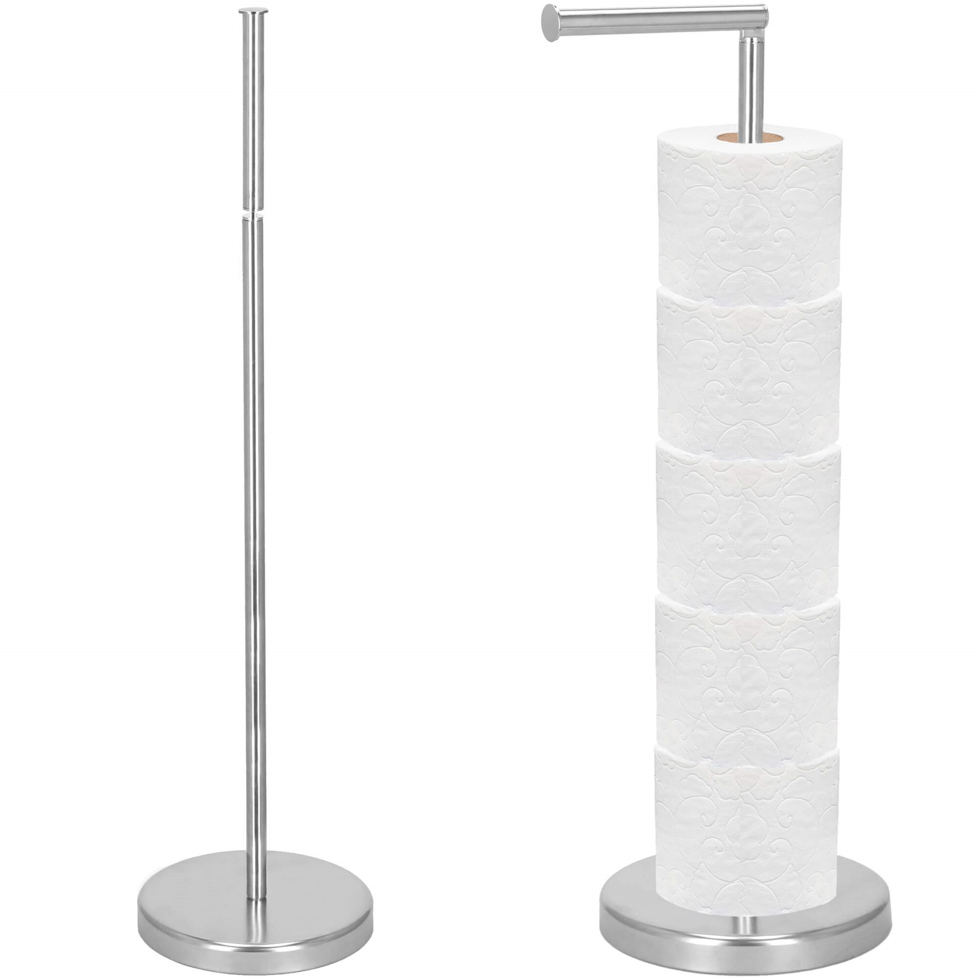 Tualetinio popieriaus laikiklis springos ts0001, 2-in-1, chromuotas