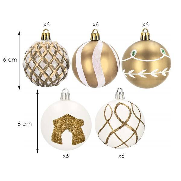 Kalėdiniai žaisliukai springos 6 cm 30 vnt