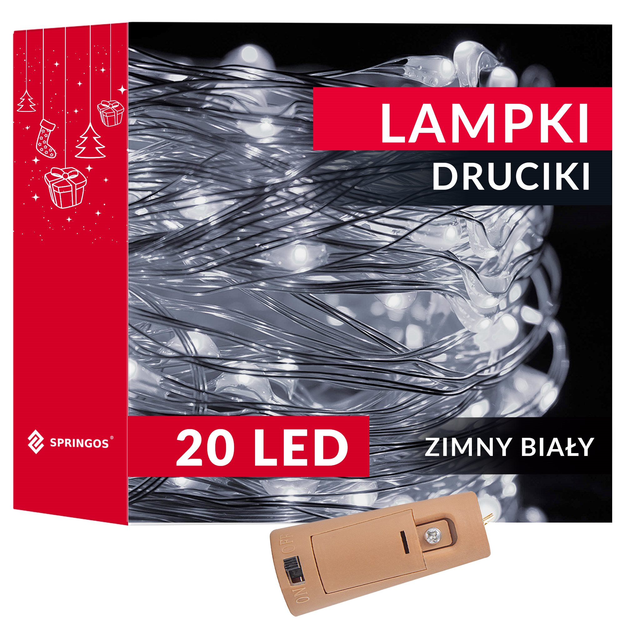 Led lemputės su baterijomis springos cl0027, 1,9 m
