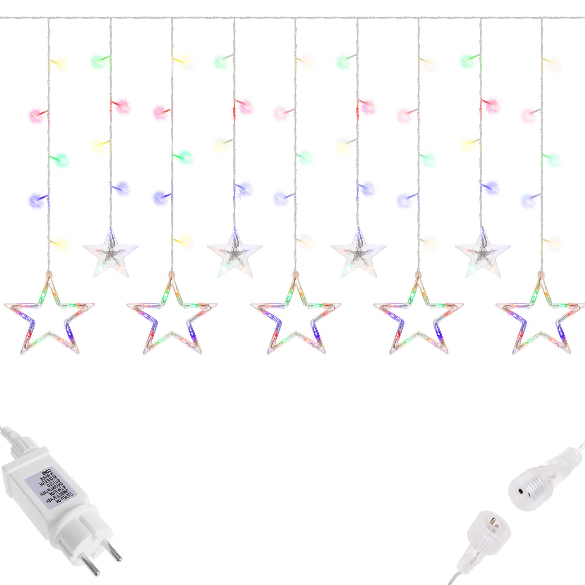 Girlianda springos 92 led žvaigždžių užuolaida su 8 funkcijomis 1