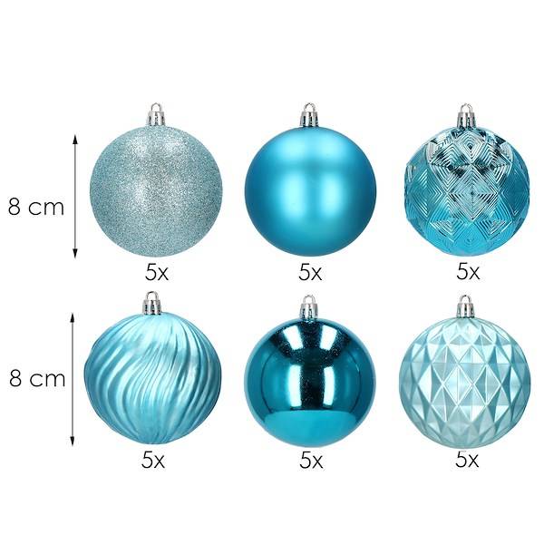Kalėdiniai plastikiniai žaisliukai springos, 8 cm, 30 vnt
