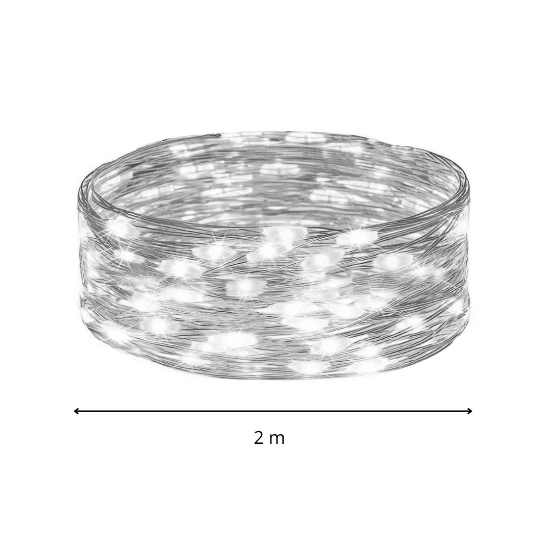 Kalėdinės lemputės springos, 20 led, 2 m, šaltai balta