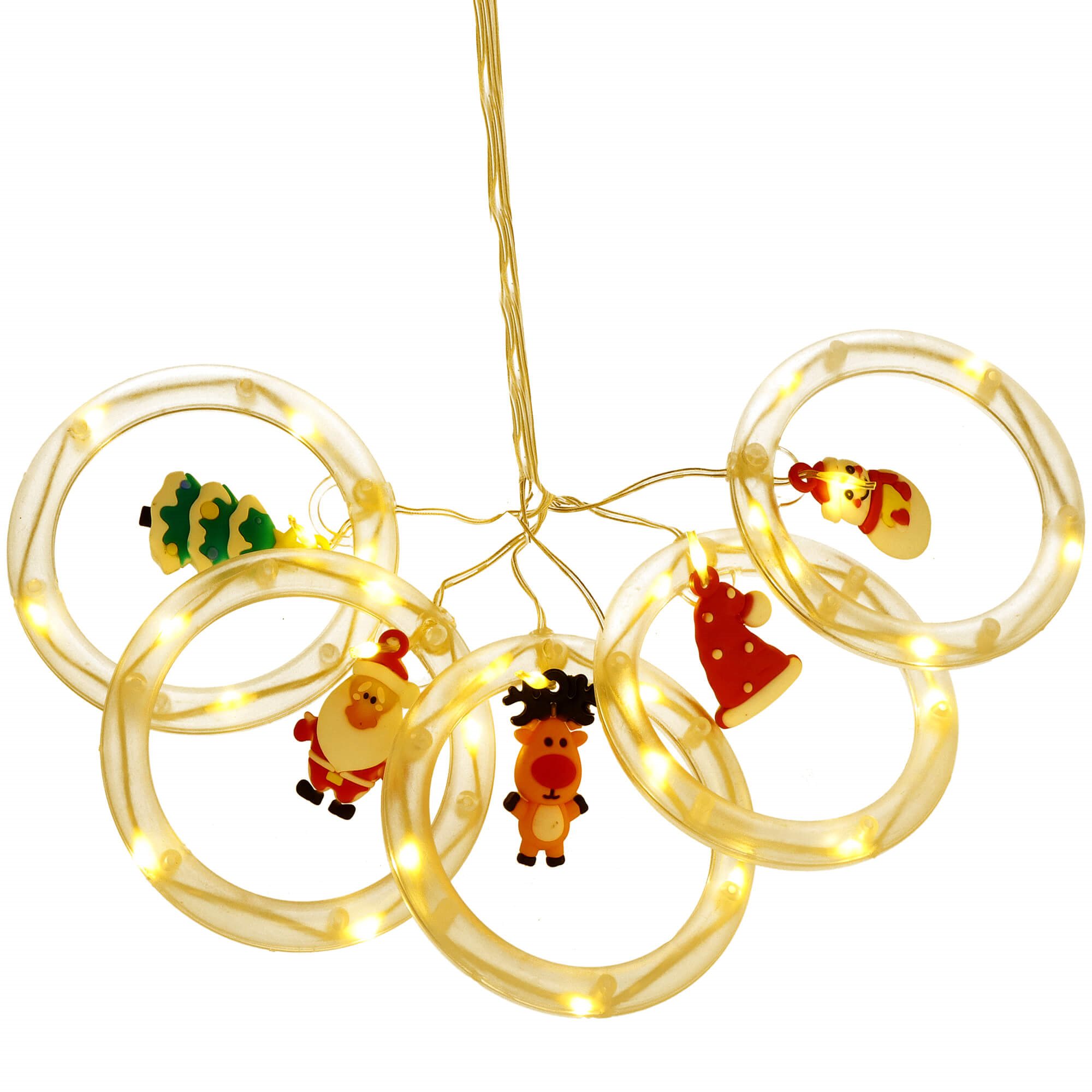 Kalėdinė girlianda springos 110 led su figūrėlėmis, usb, šiltai balta
