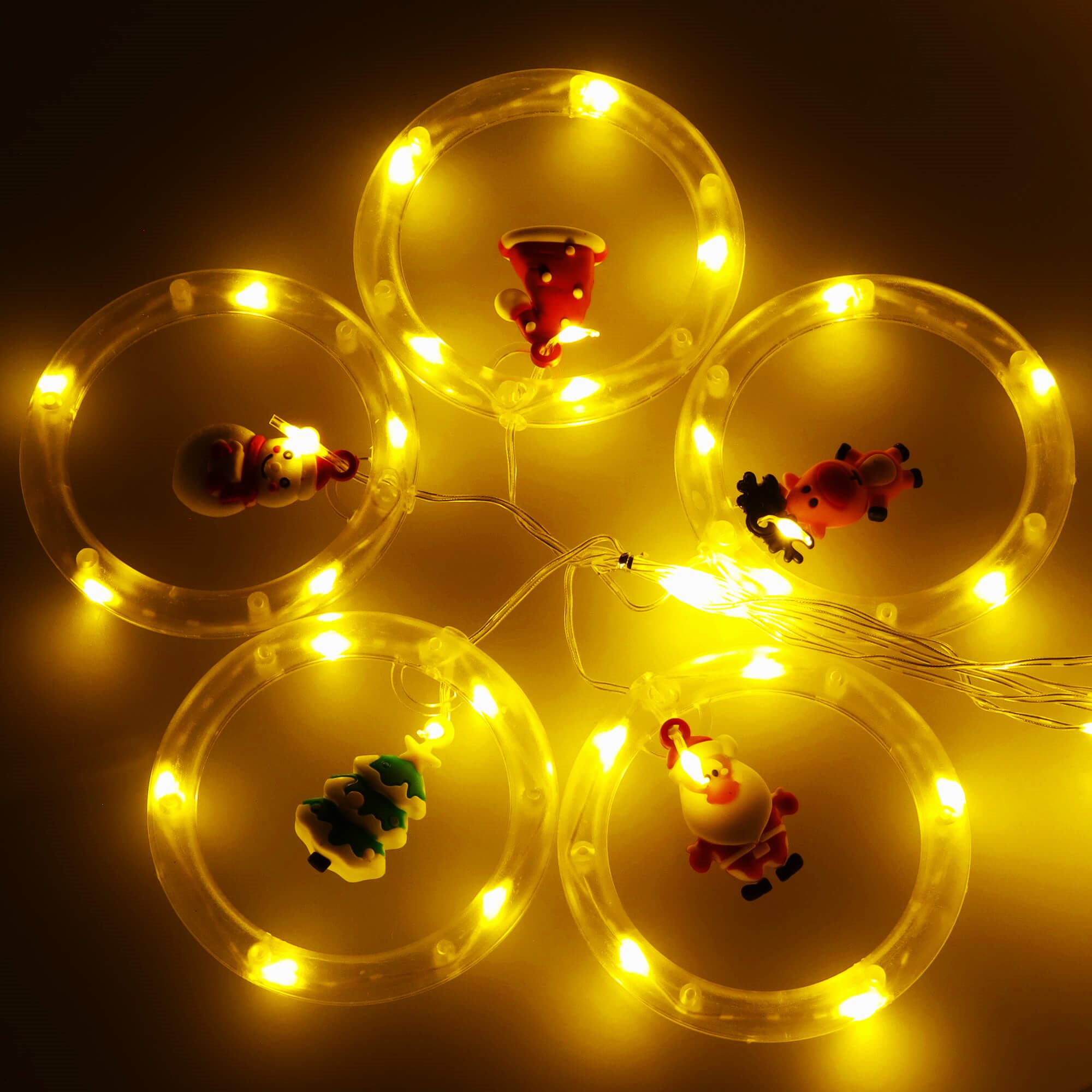 Kalėdinė girlianda springos 110 led su figūrėlėmis, usb, šiltai balta