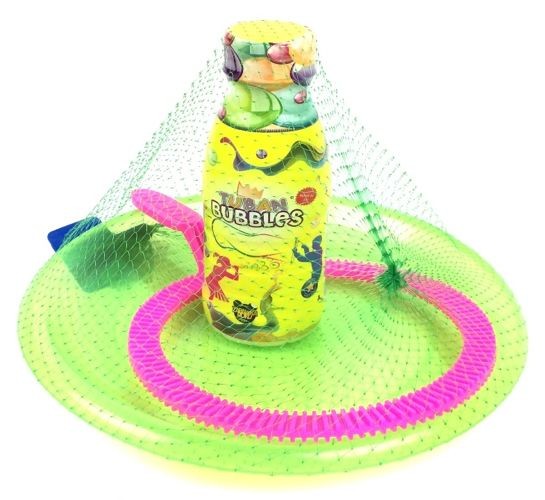 Muilo burbuliukų rinkinys - 250 ml skysčio + lekštė + plastikinis žiedas (⌀16 cm), tuban tu3635