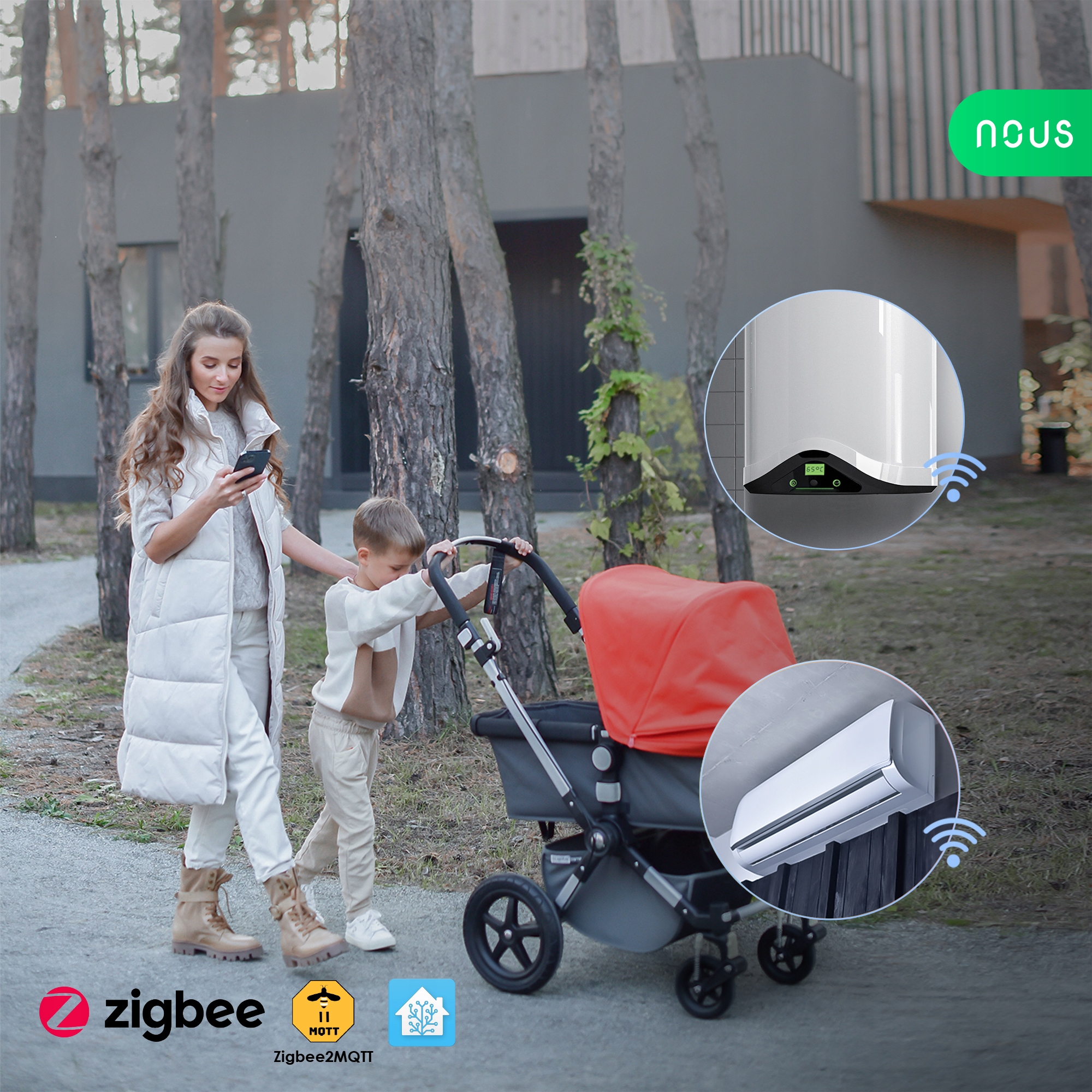 Išmanioji ZigBee rozetė su energijos matavimu Nous Smart Life A1