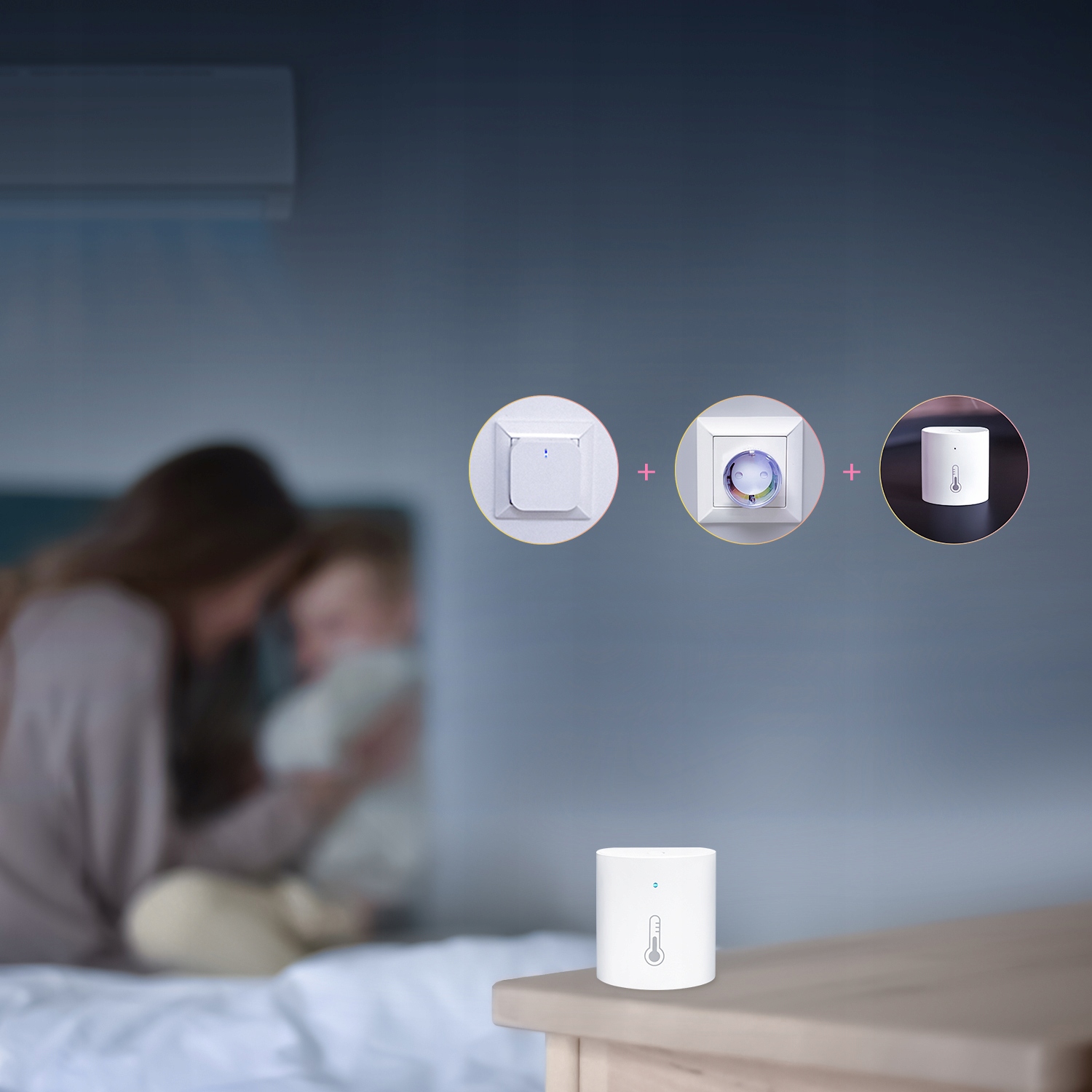 Išmanus temperatūros ir drėgmės sensorius jutiklis NOUS E5 Zigbee